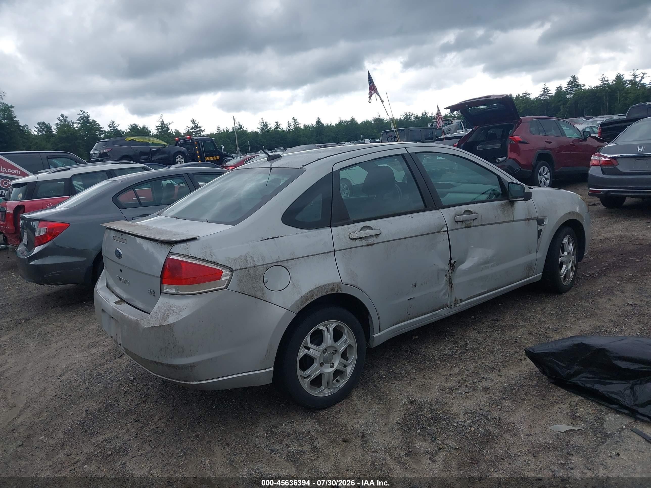 2008 Ford Focus Se/ses Серебряный vin: 1FAHP35N58W195256