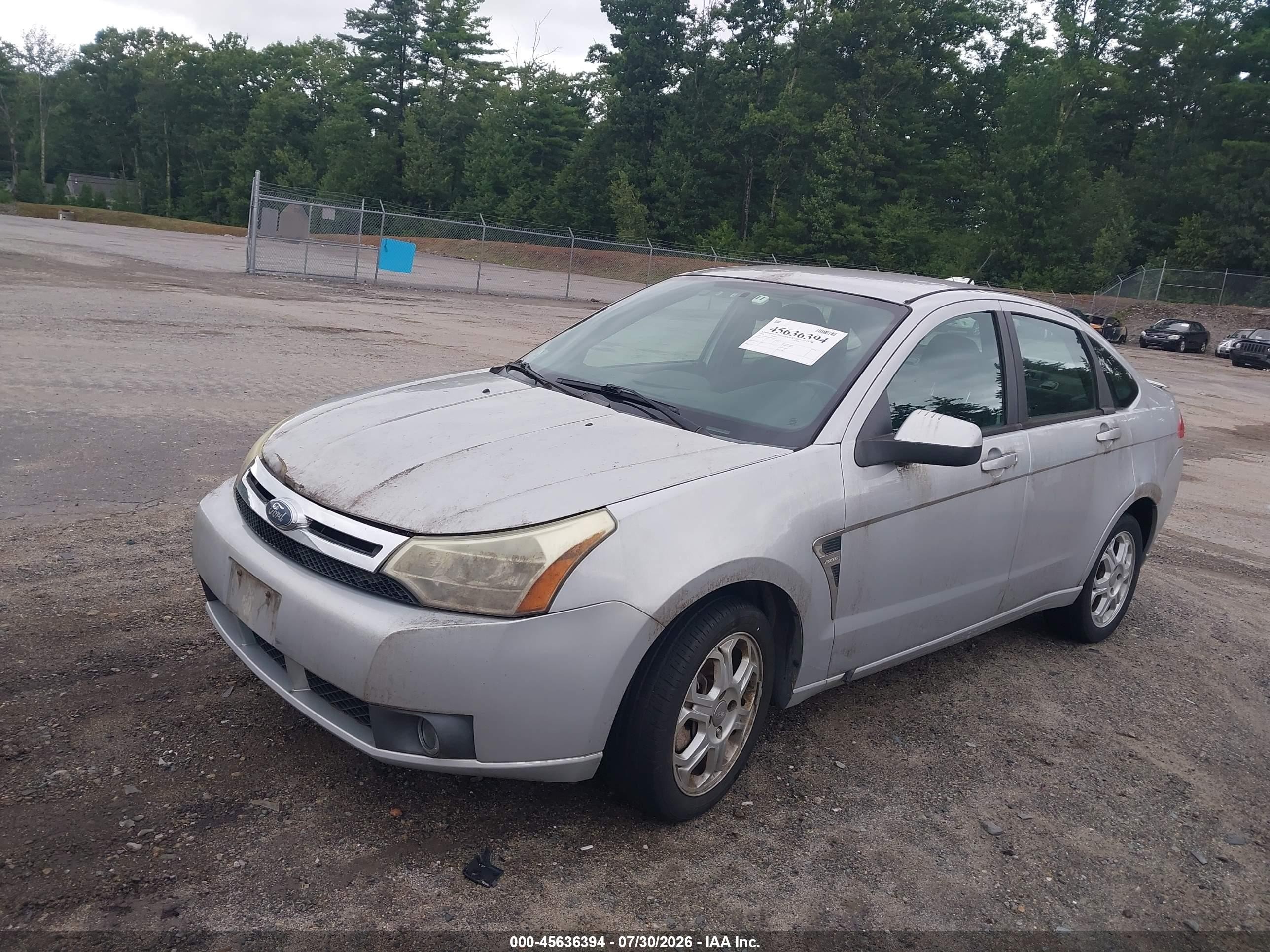 2008 Ford Focus Se/ses Серебряный vin: 1FAHP35N58W195256