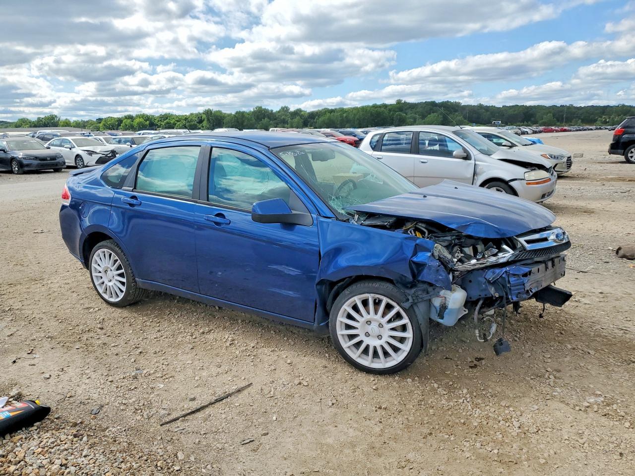 2008 Ford Focus Se Blue vin: 1FAHP35N58W242947