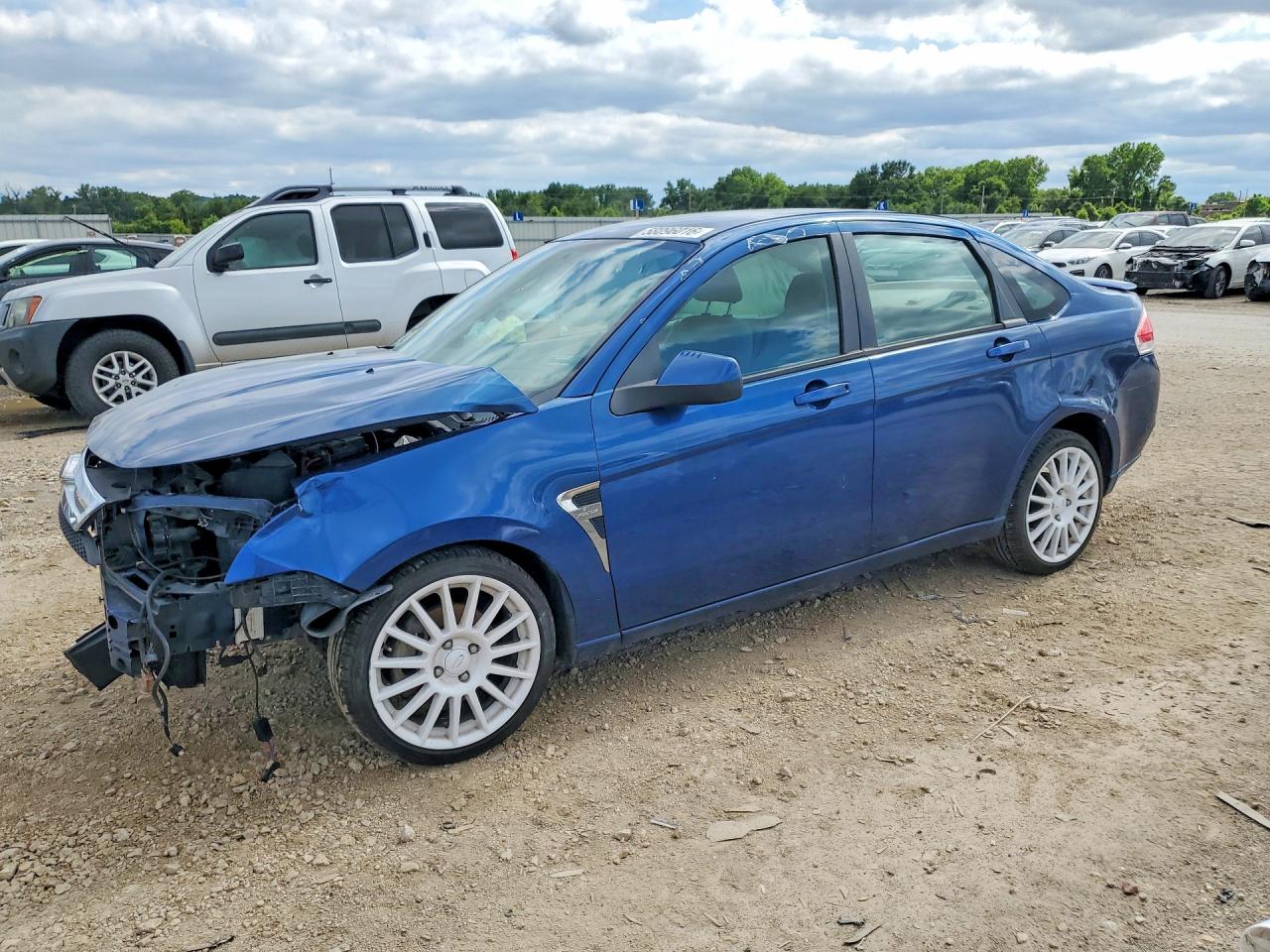 2008 Ford Focus Se Blue vin: 1FAHP35N58W242947