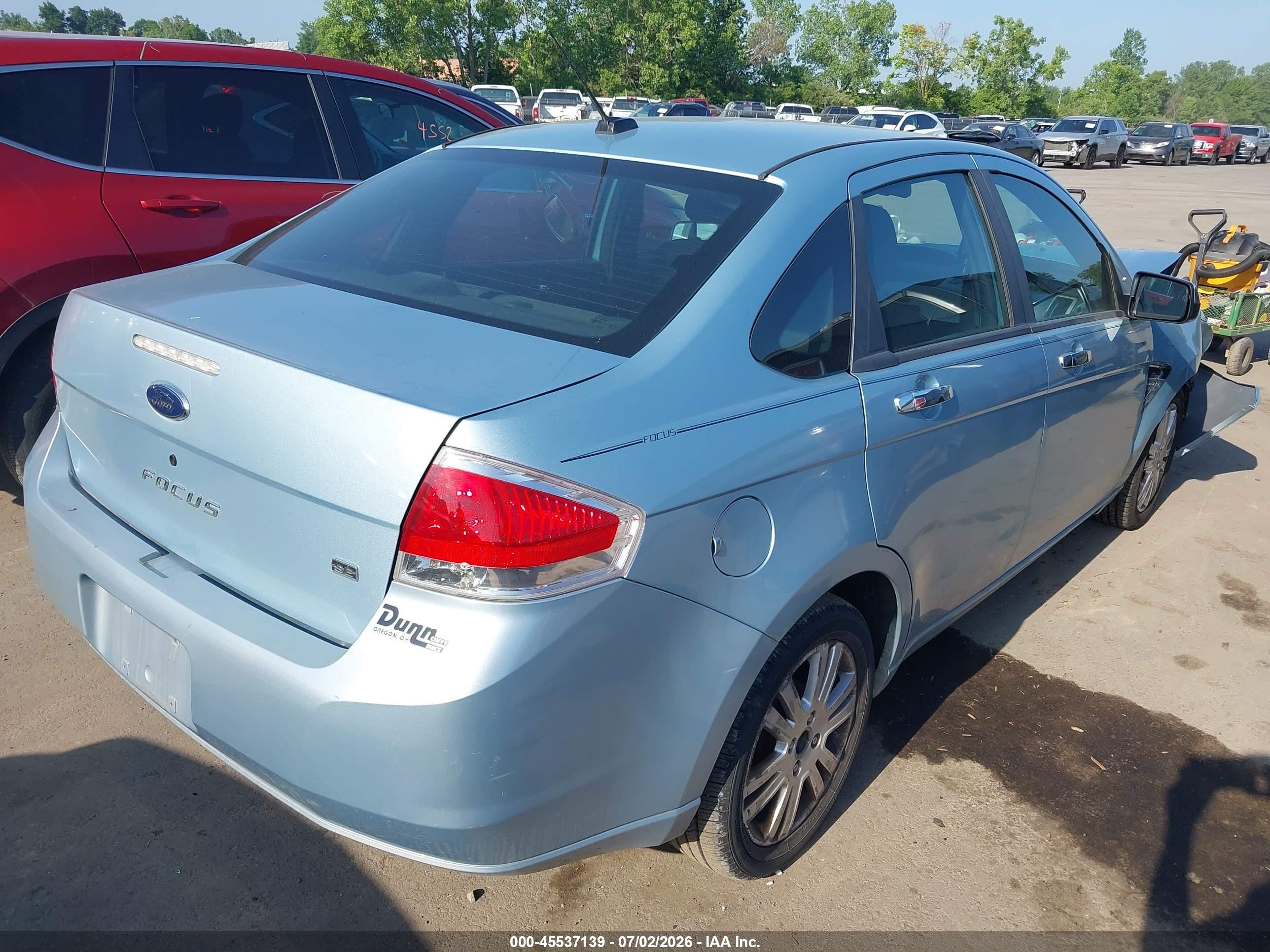 2008 Ford Focus Se/ses Синий vin: 1FAHP35N58W244729
