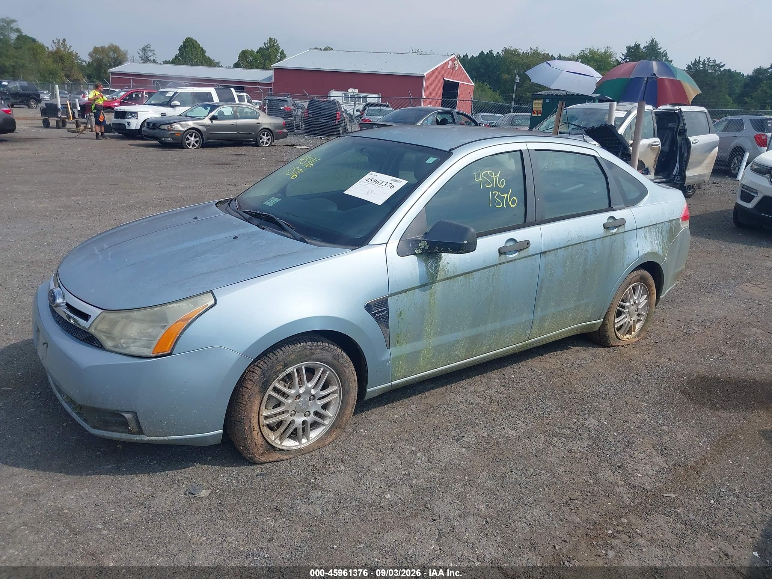2008 Ford Focus Se/ses Blue vin: 1FAHP35N58W296054