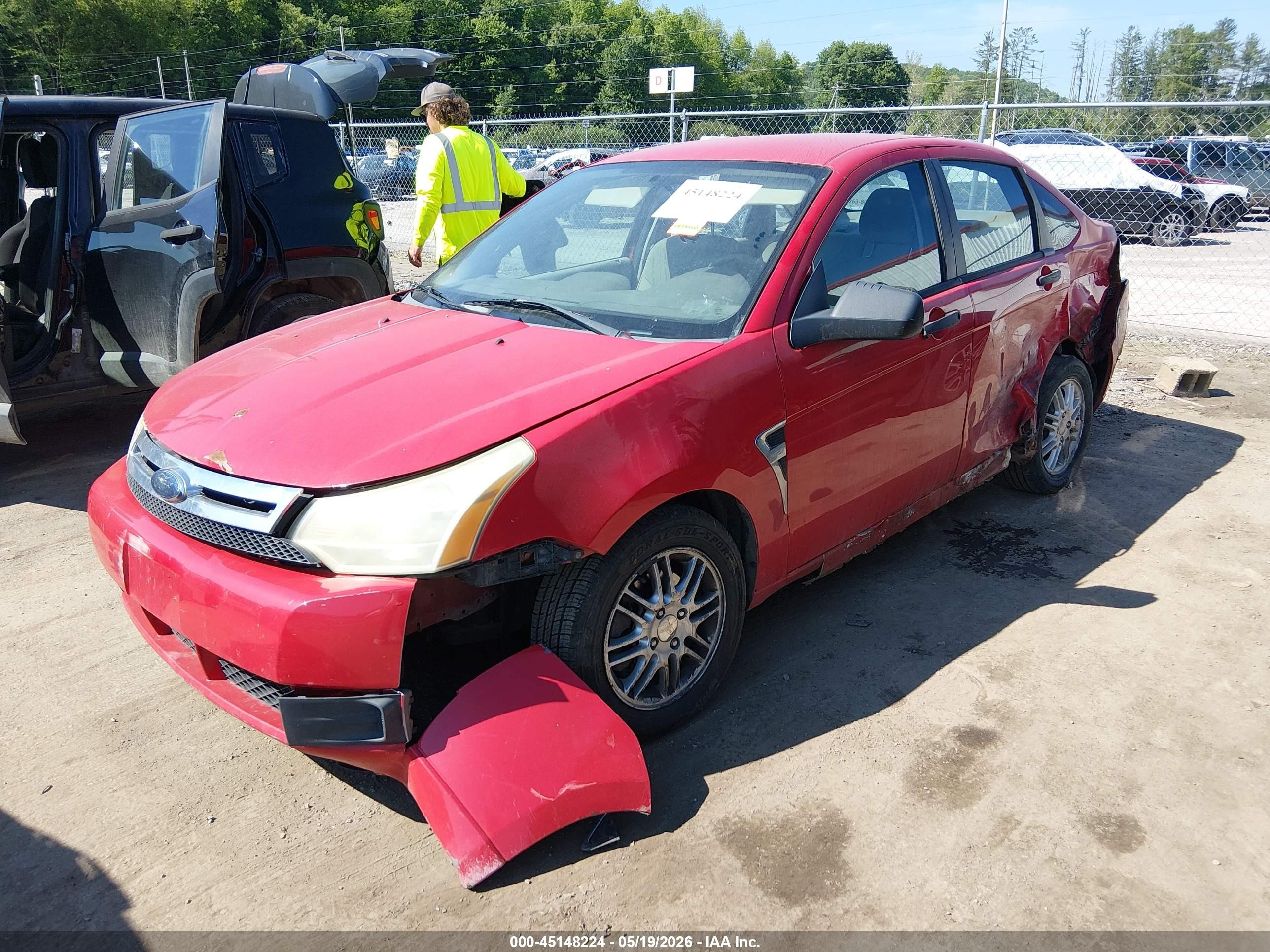 2008 Ford Focus Se/ses Red vin: 1FAHP35N68W204868