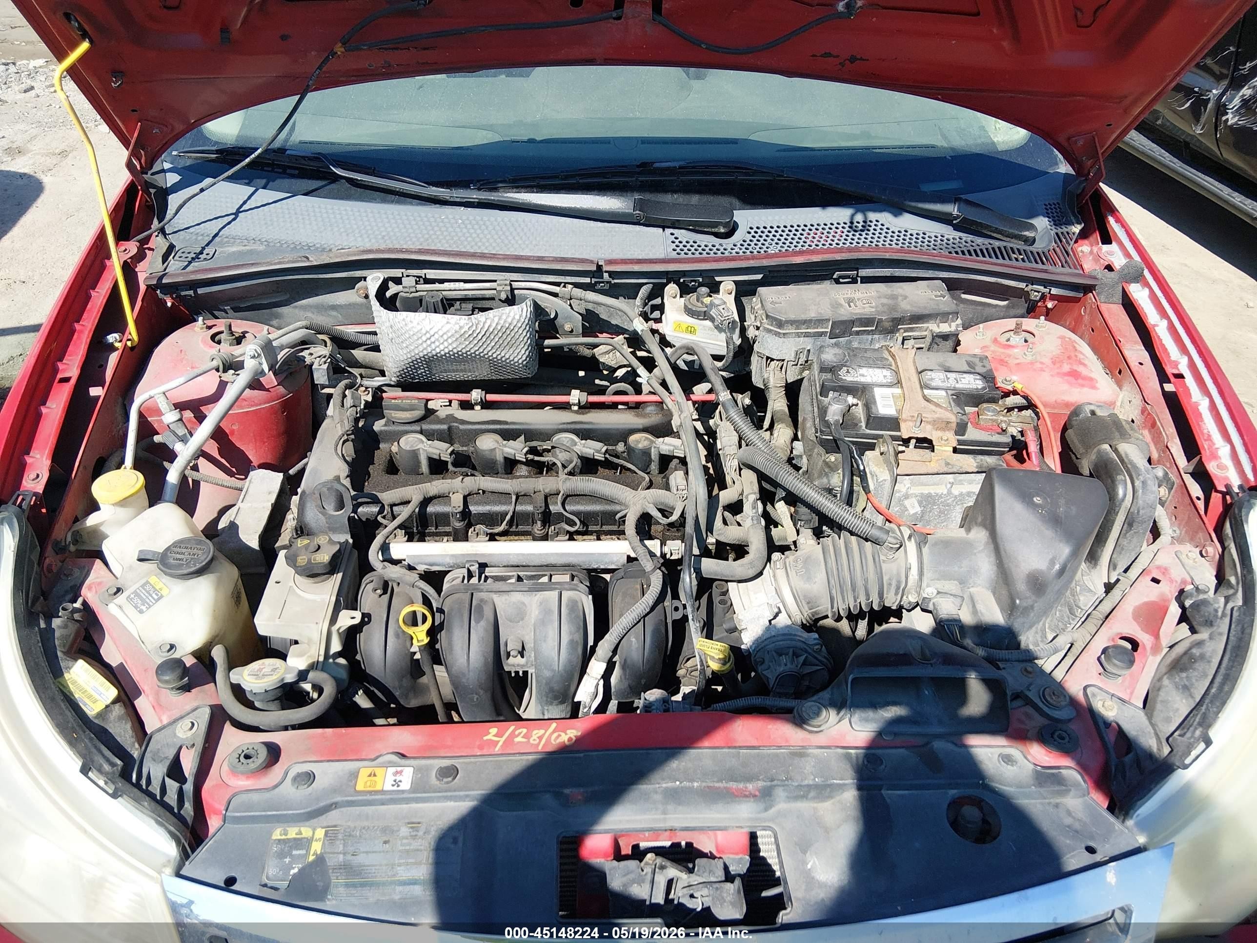 2008 Ford Focus Se/ses Red vin: 1FAHP35N68W204868