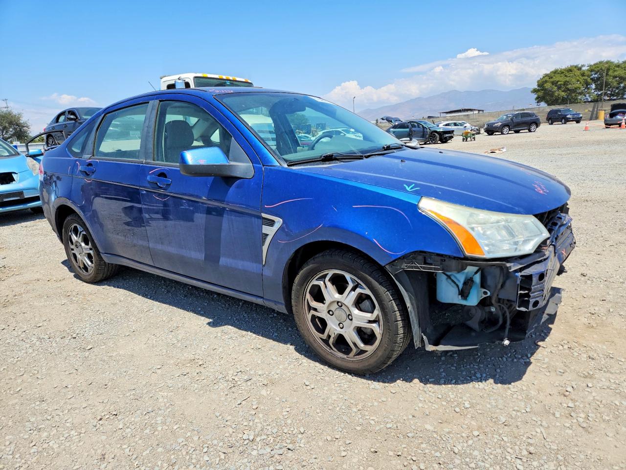 2008 Ford Focus Se Blue vin: 1FAHP35N68W217765
