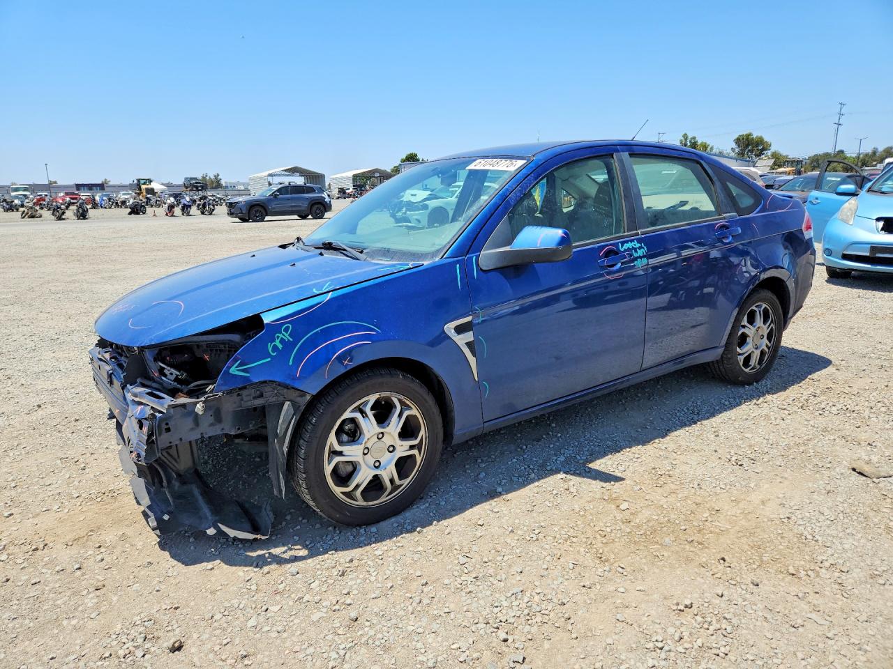 2008 Ford Focus Se Blue vin: 1FAHP35N68W217765