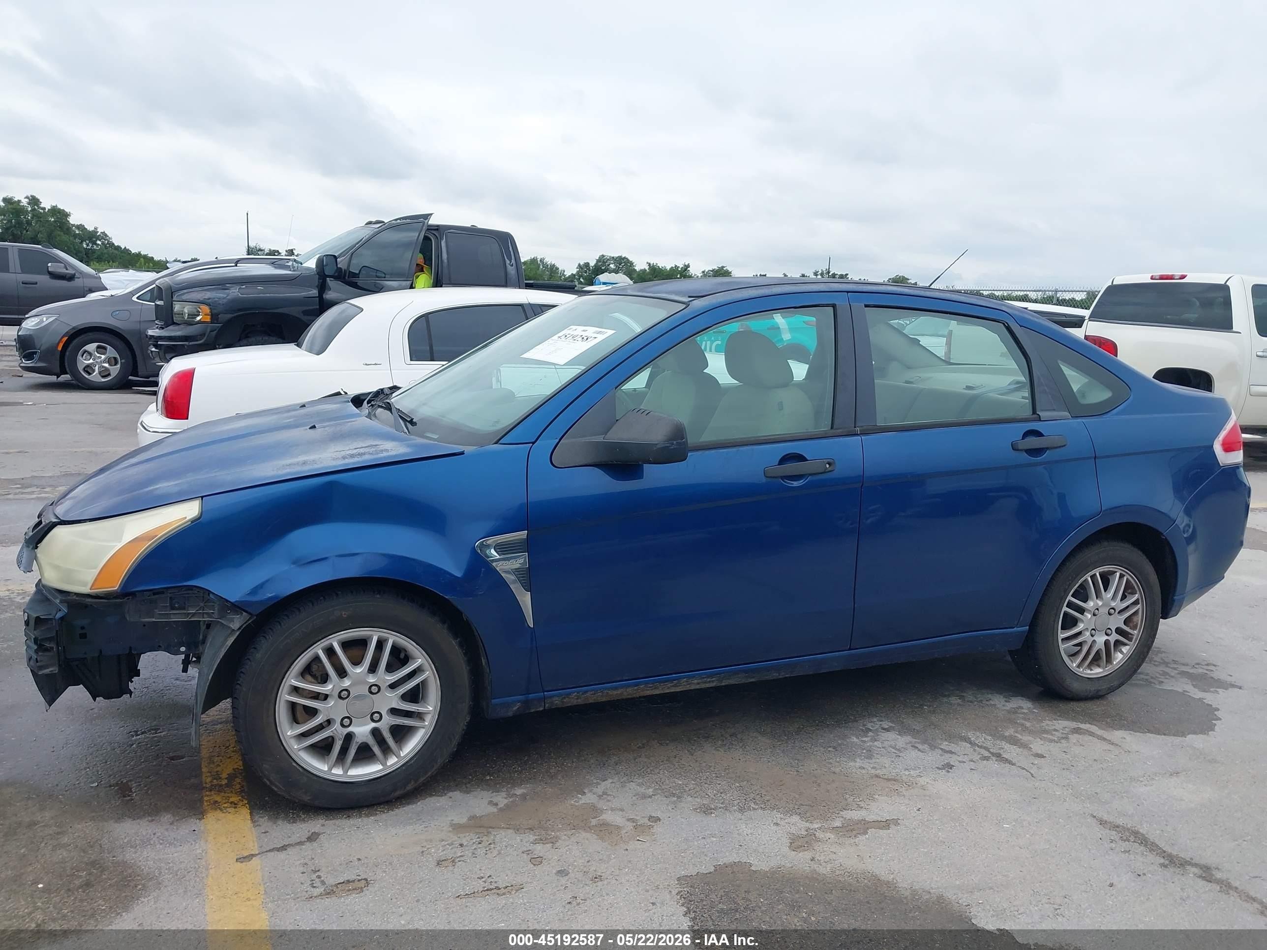 2008 Ford Focus Se/ses Синий vin: 1FAHP35N68W243668