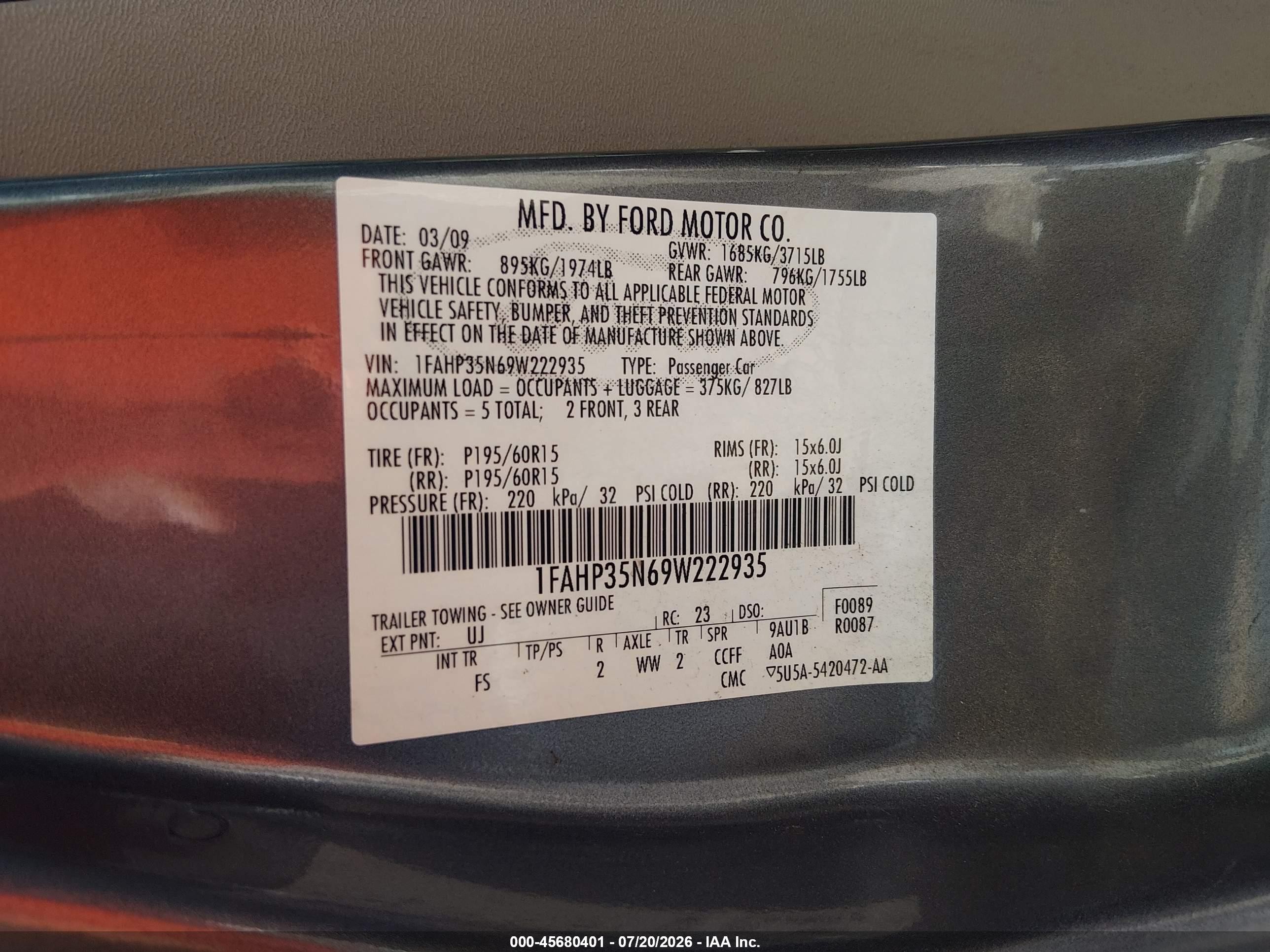 2009 Ford Focus Se Gray vin: 1FAHP35N69W222935