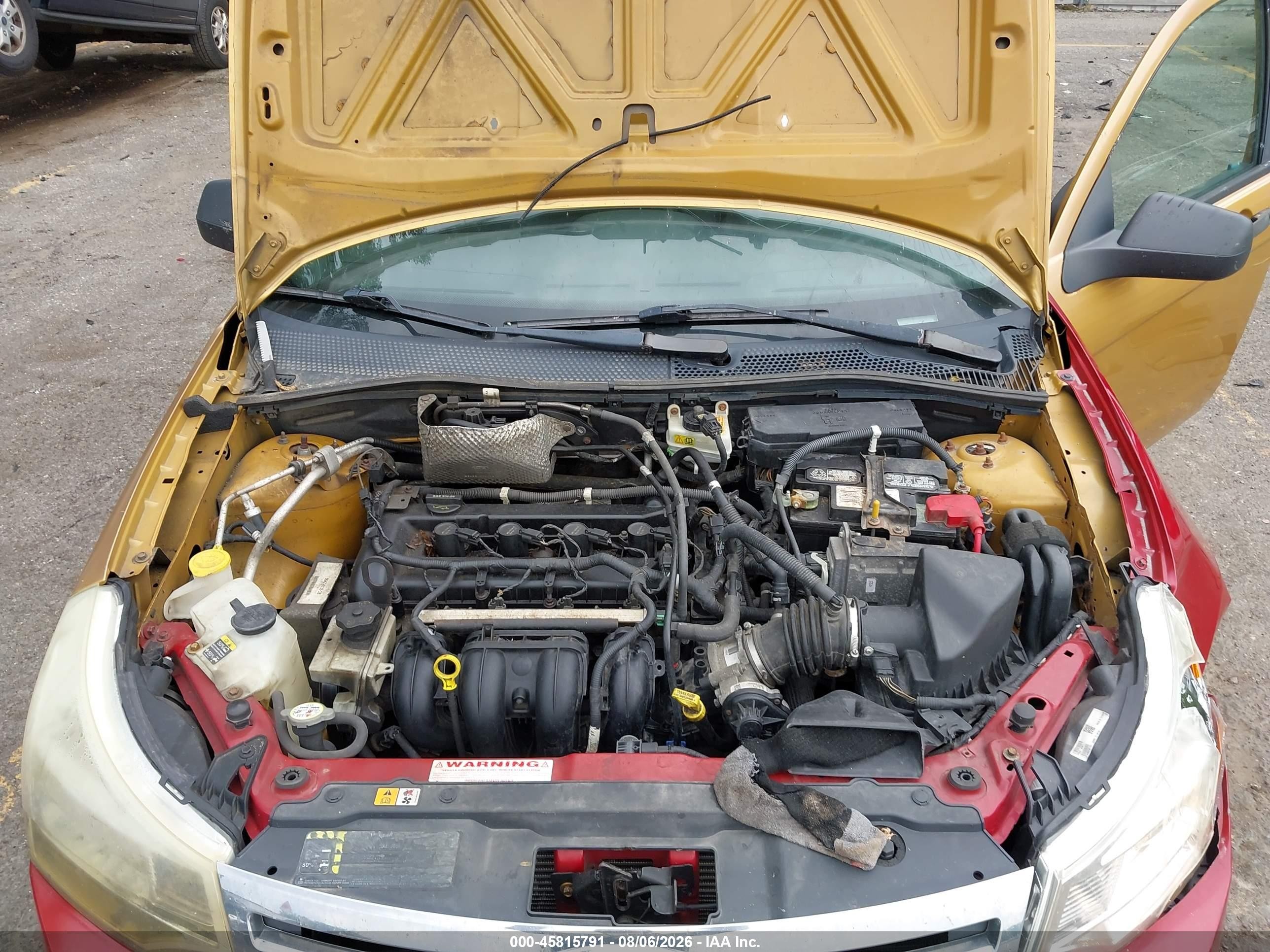 2009 Ford Focus Se Yellow vin: 1FAHP35N69W229206