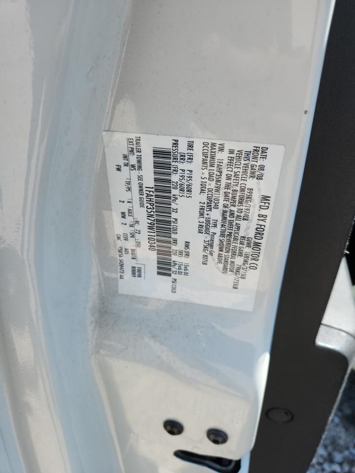 2009 Ford Focus Se White vin: 1FAHP35N79W110340