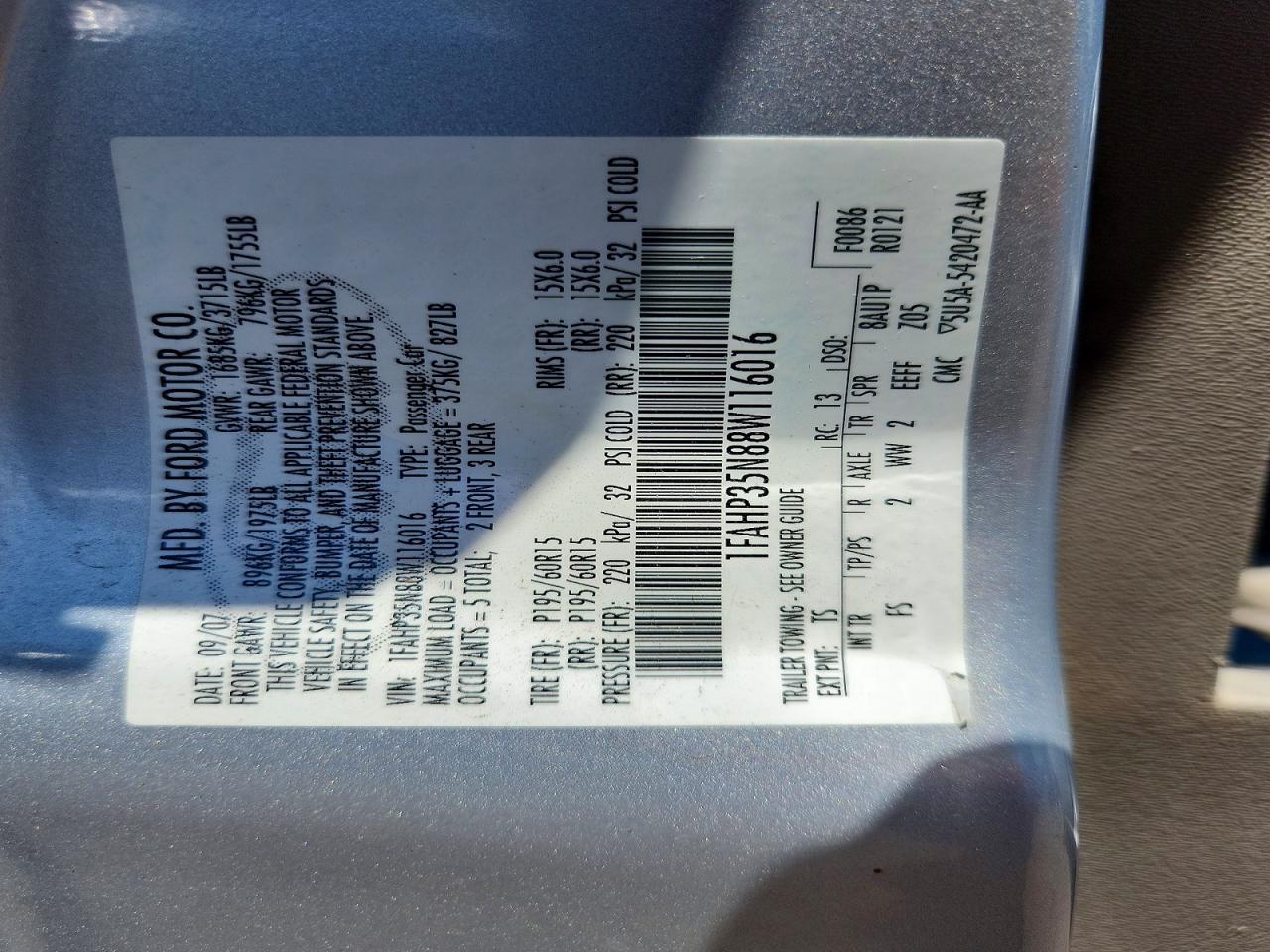 2008 Ford Focus Se Silver vin: 1FAHP35N88W116016