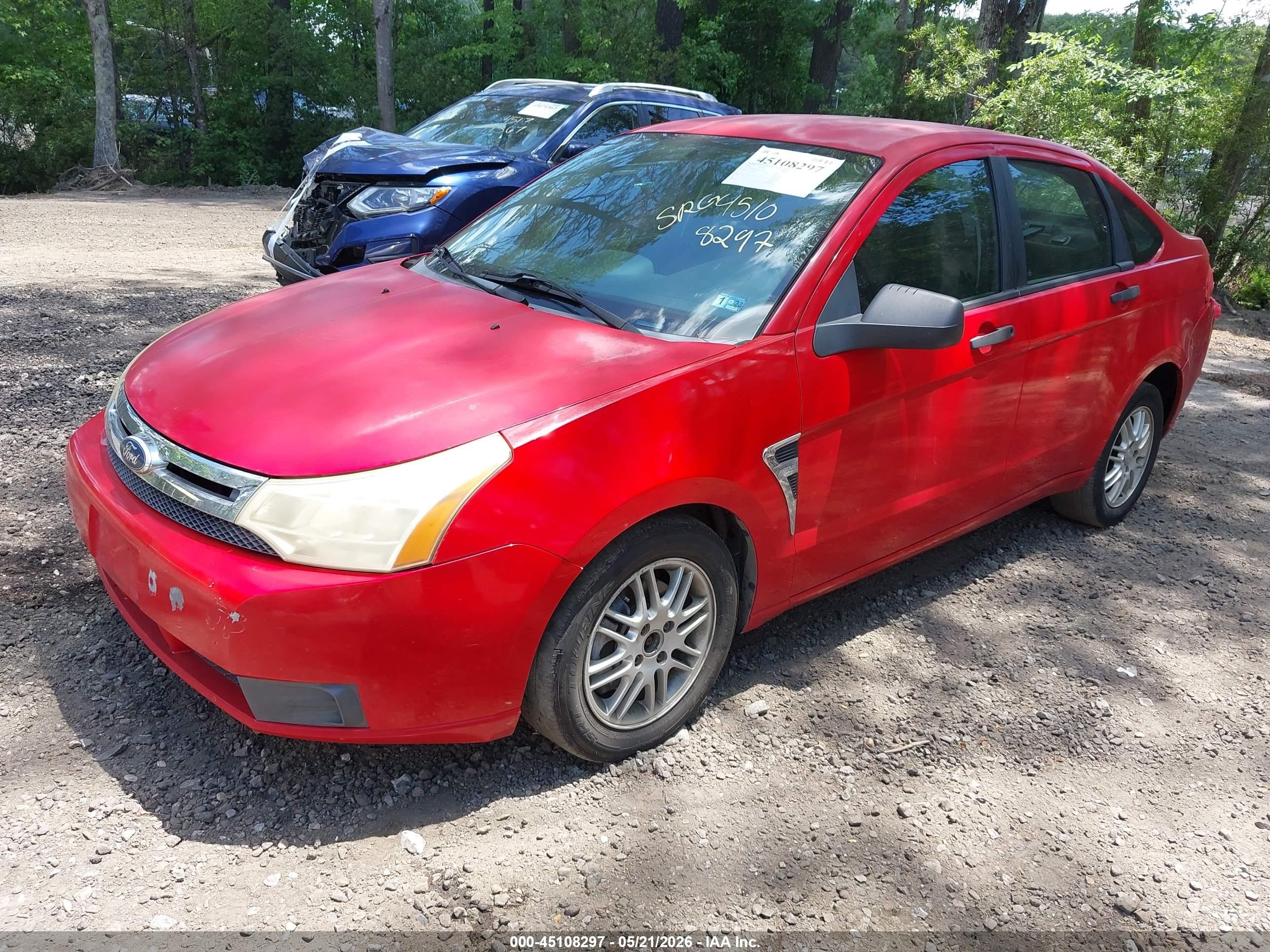 2008 Ford Focus Se/ses Red vin: 1FAHP35N88W129235