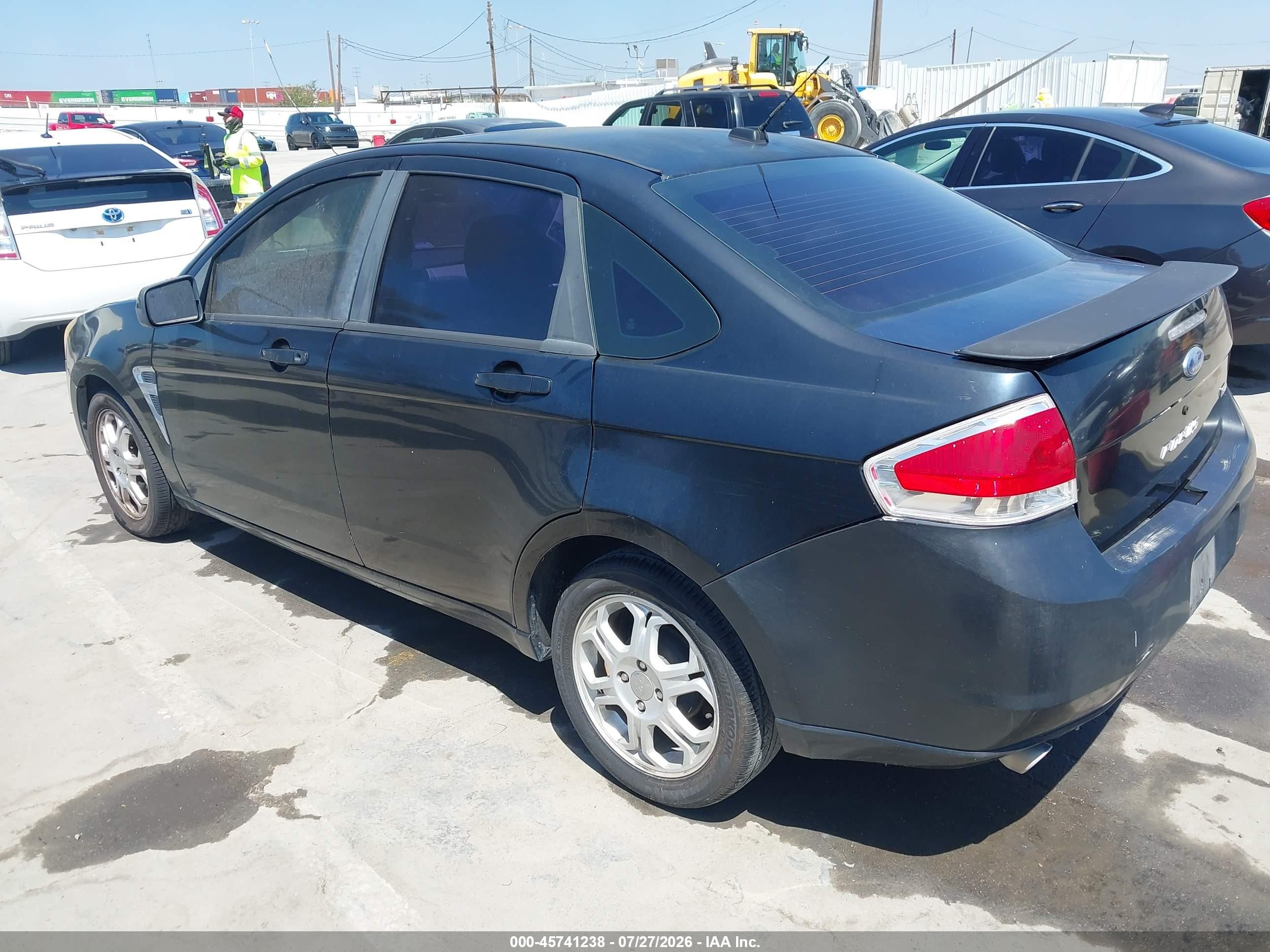 2008 Ford Focus Se/ses Black vin: 1FAHP35N88W170304