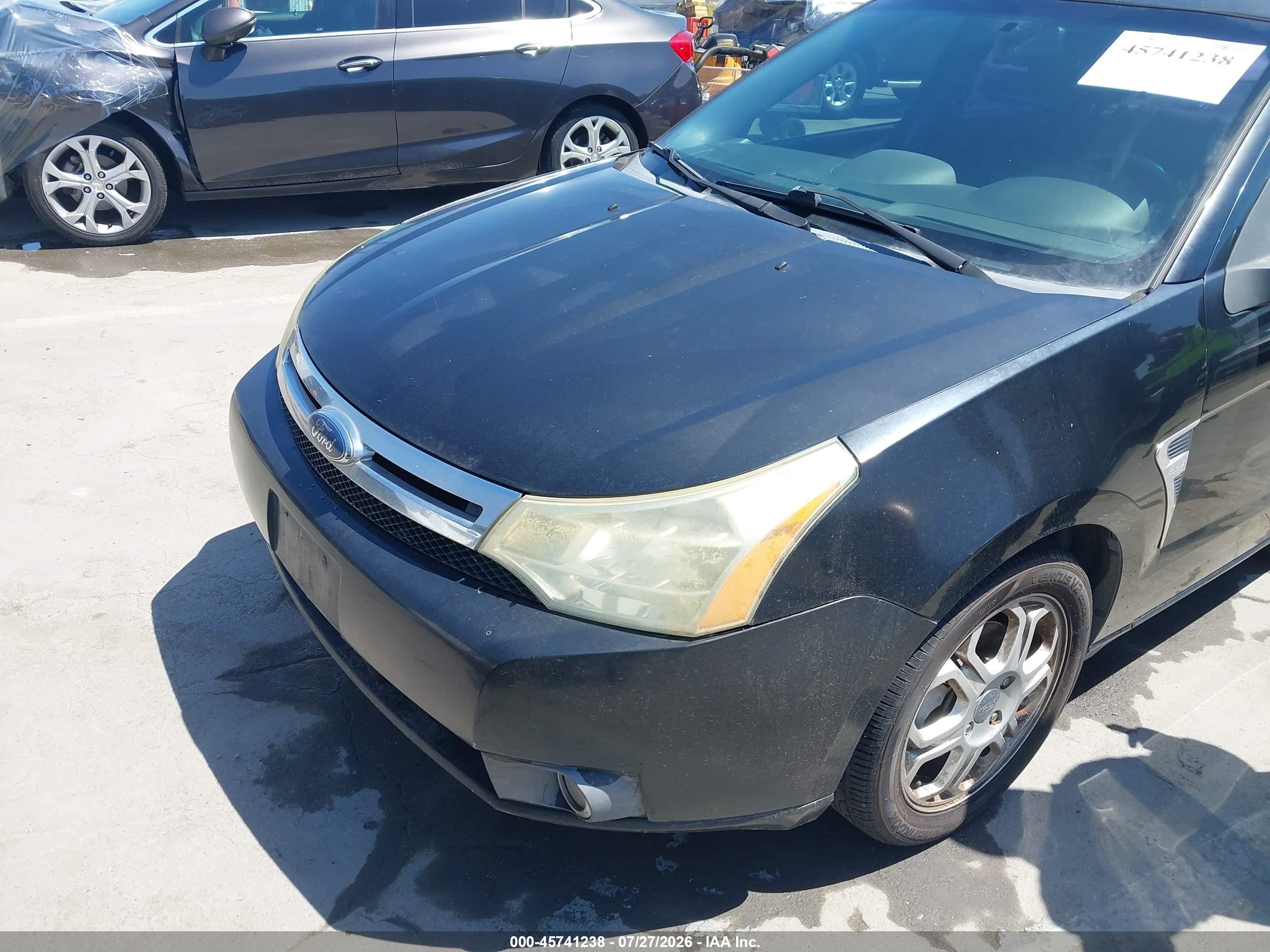 2008 Ford Focus Se/ses Black vin: 1FAHP35N88W170304