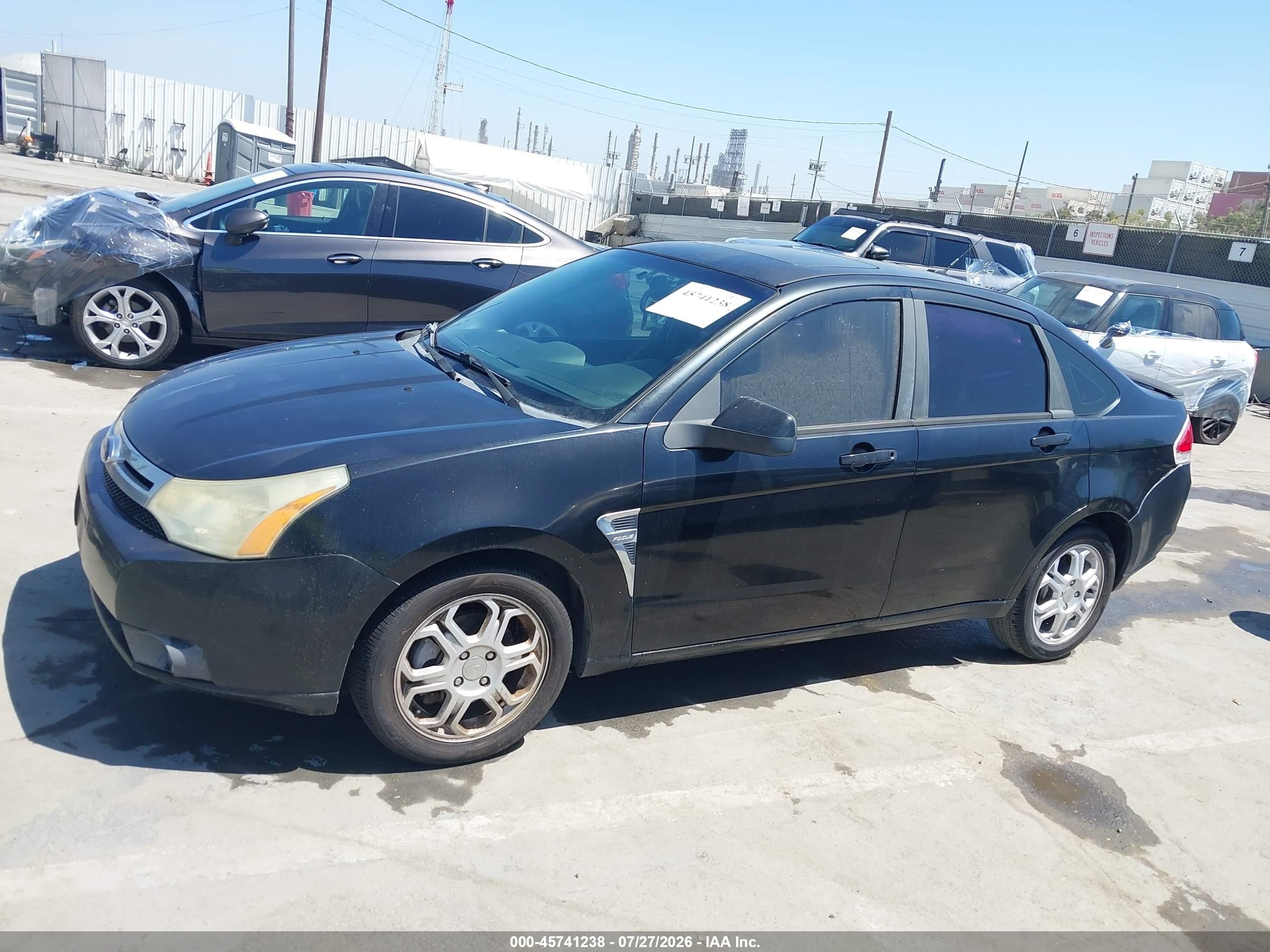 2008 Ford Focus Se/ses Black vin: 1FAHP35N88W170304