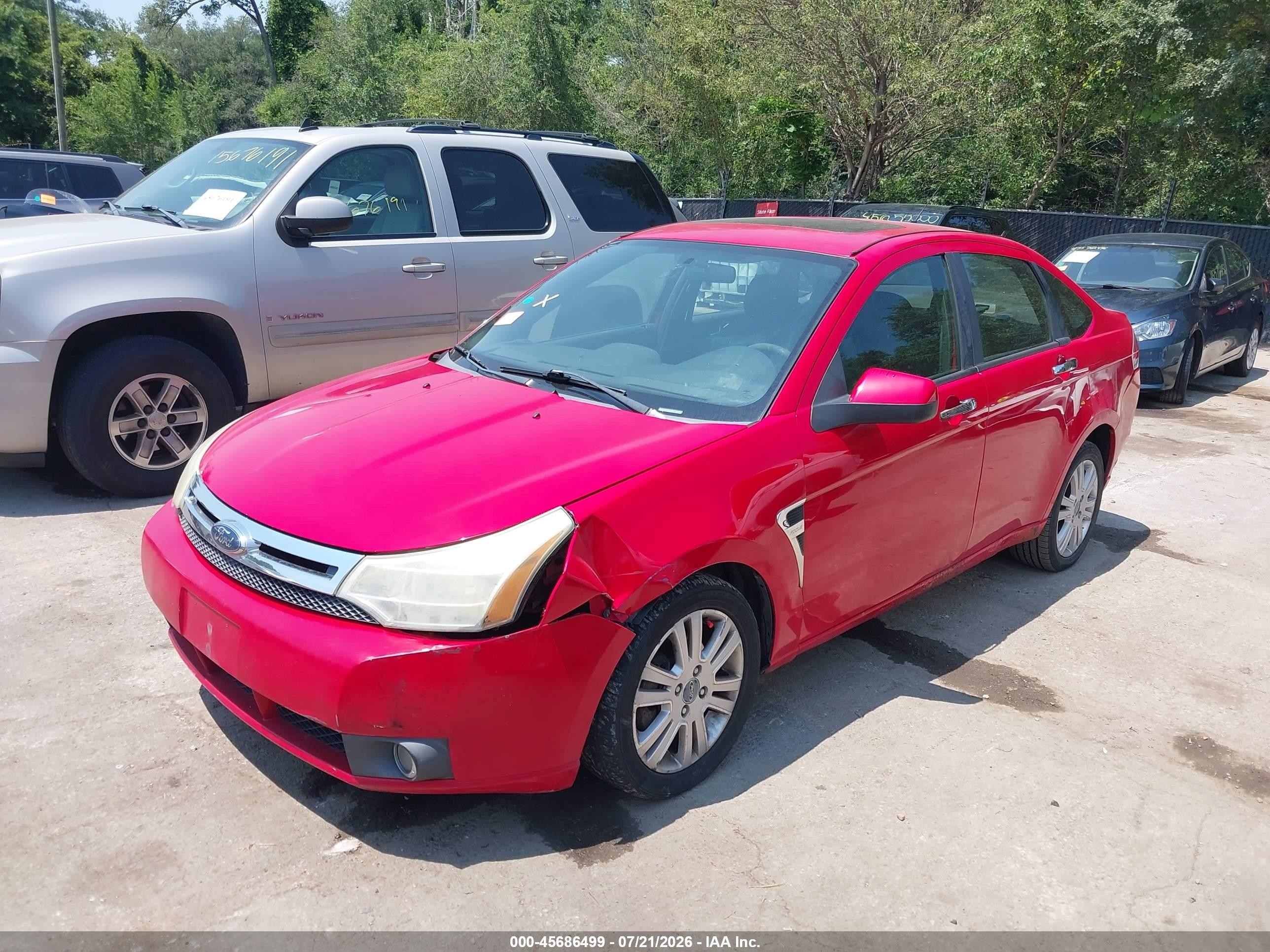 2008 Ford Focus Se/sel/ses Red vin: 1FAHP35N88W246717
