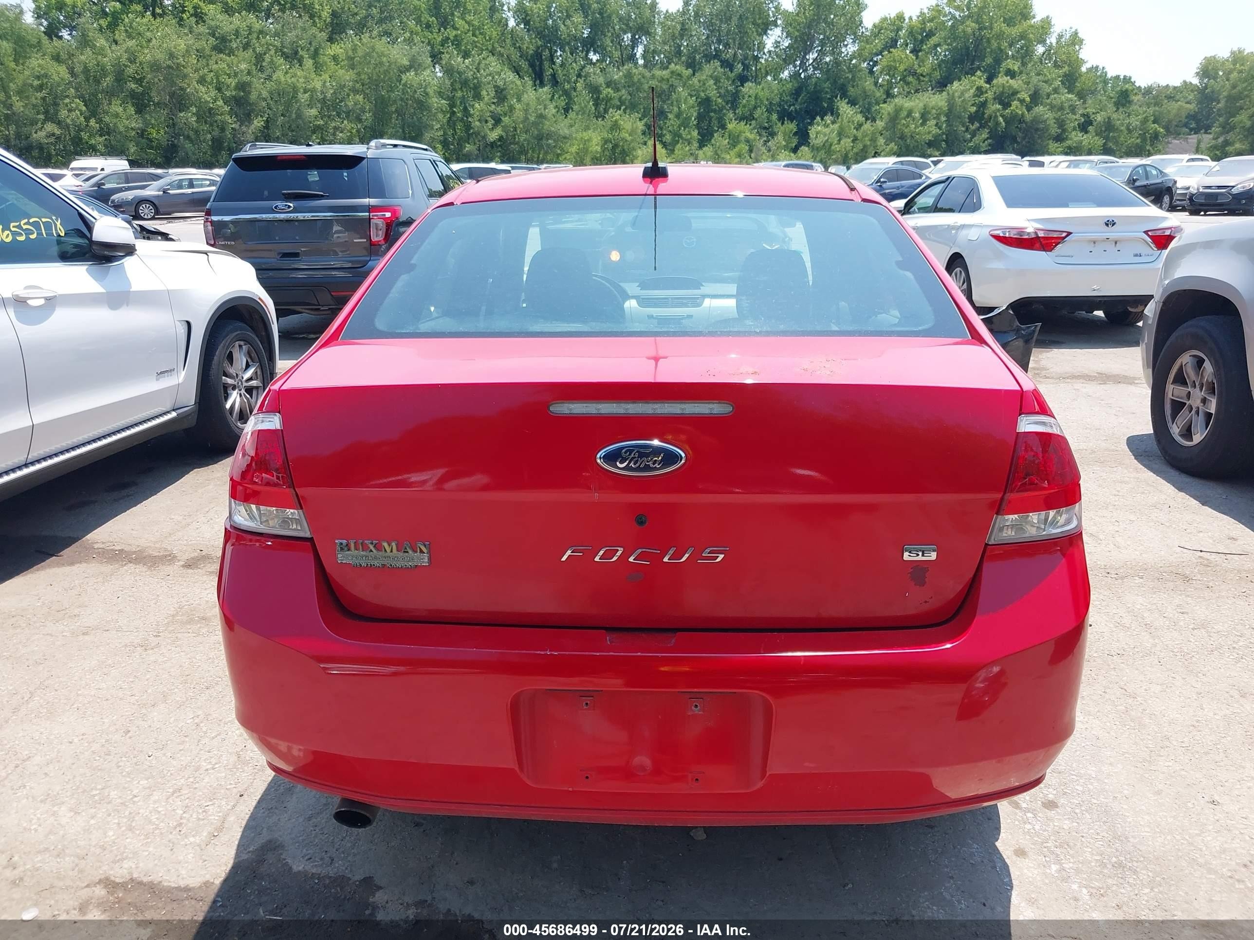 2008 Ford Focus Se/sel/ses Red vin: 1FAHP35N88W246717