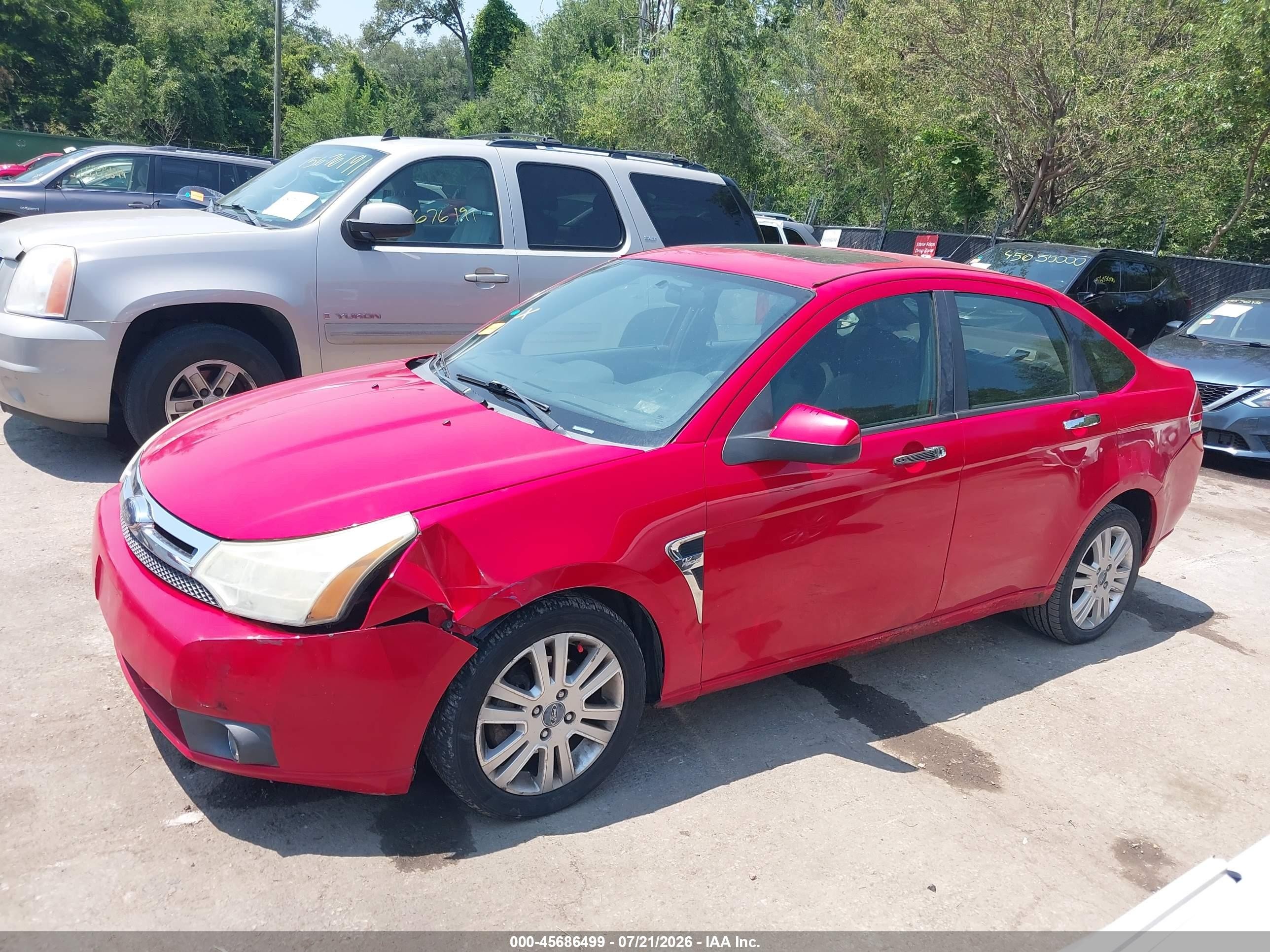2008 Ford Focus Se/sel/ses Red vin: 1FAHP35N88W246717