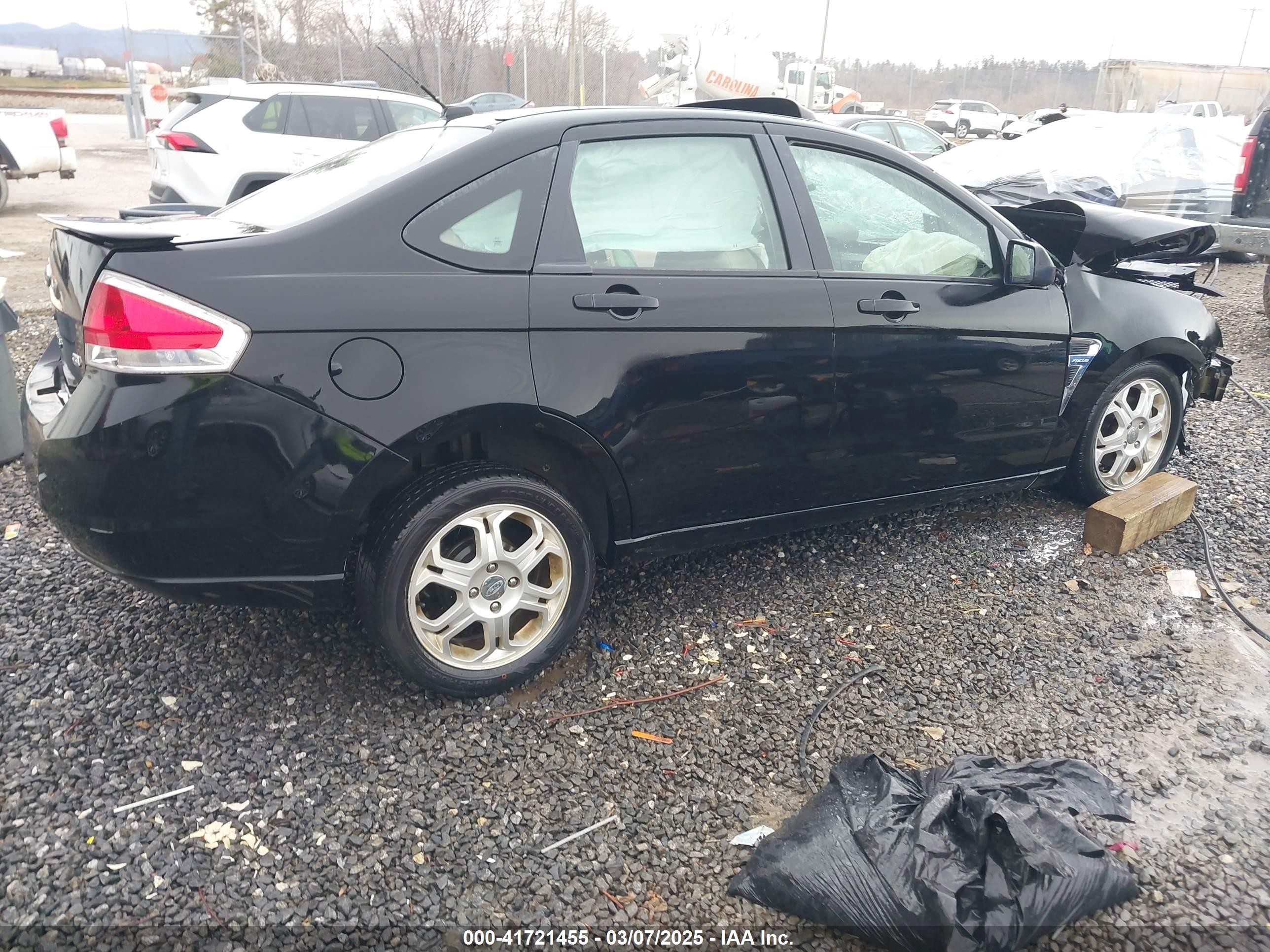 2008 Ford Focus Se/ses Black vin: 1FAHP35N88W264845