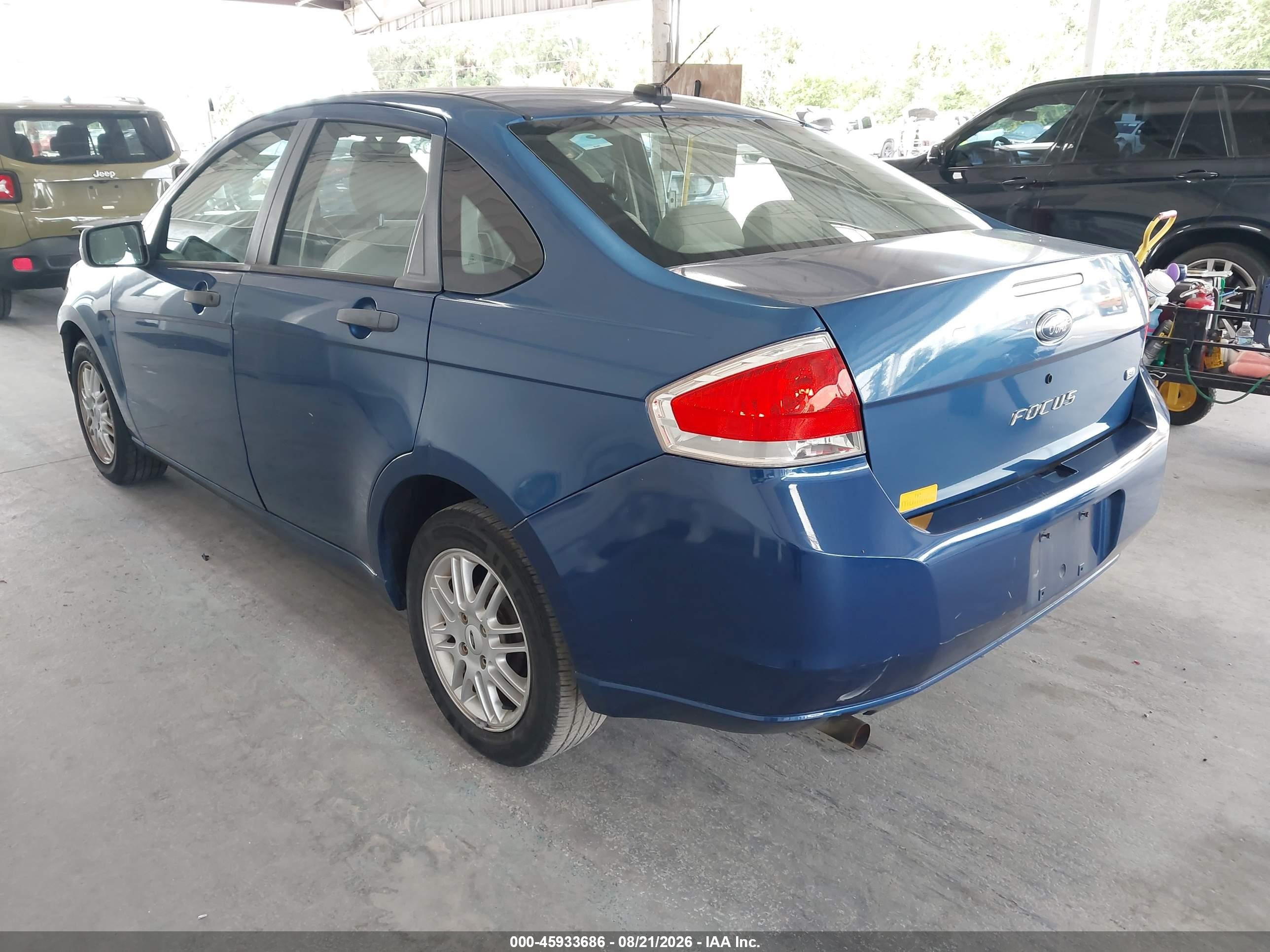 2009 Ford Focus Se Blue vin: 1FAHP35N89W234178