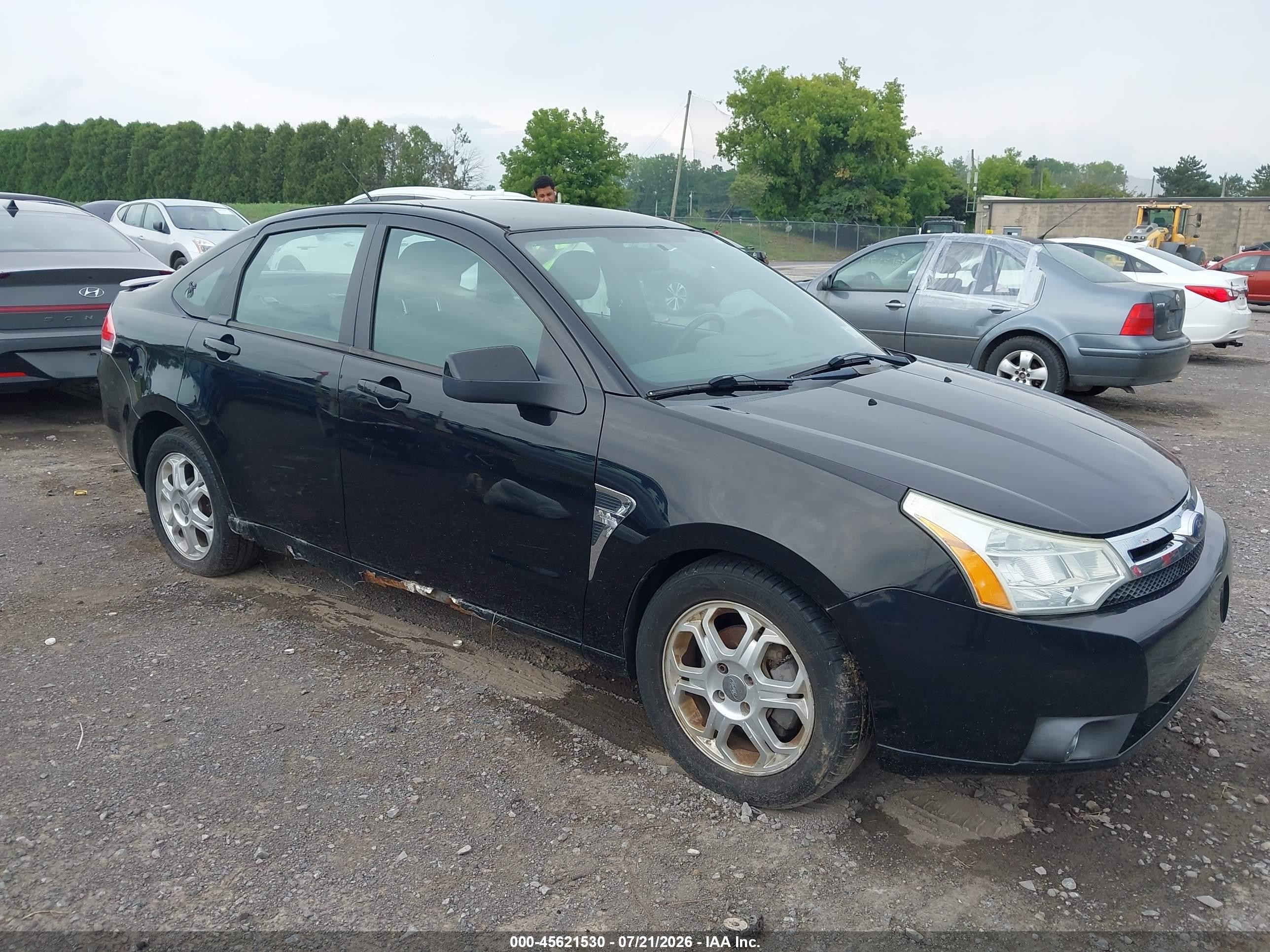 2008 Ford Focus Se/ses Black vin: 1FAHP35N98W241753