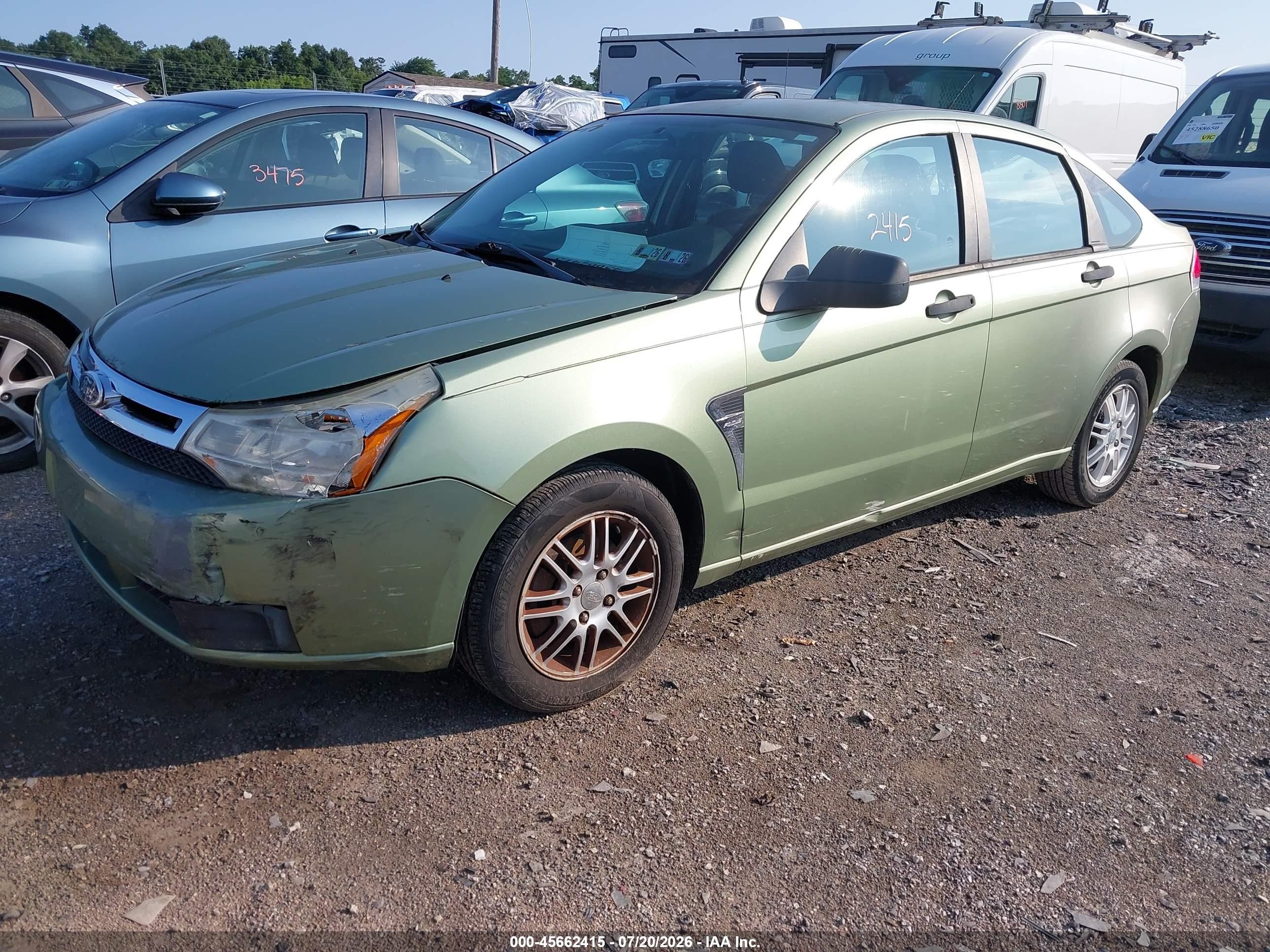 2008 Ford Focus Se/ses Green vin: 1FAHP35N98W259864