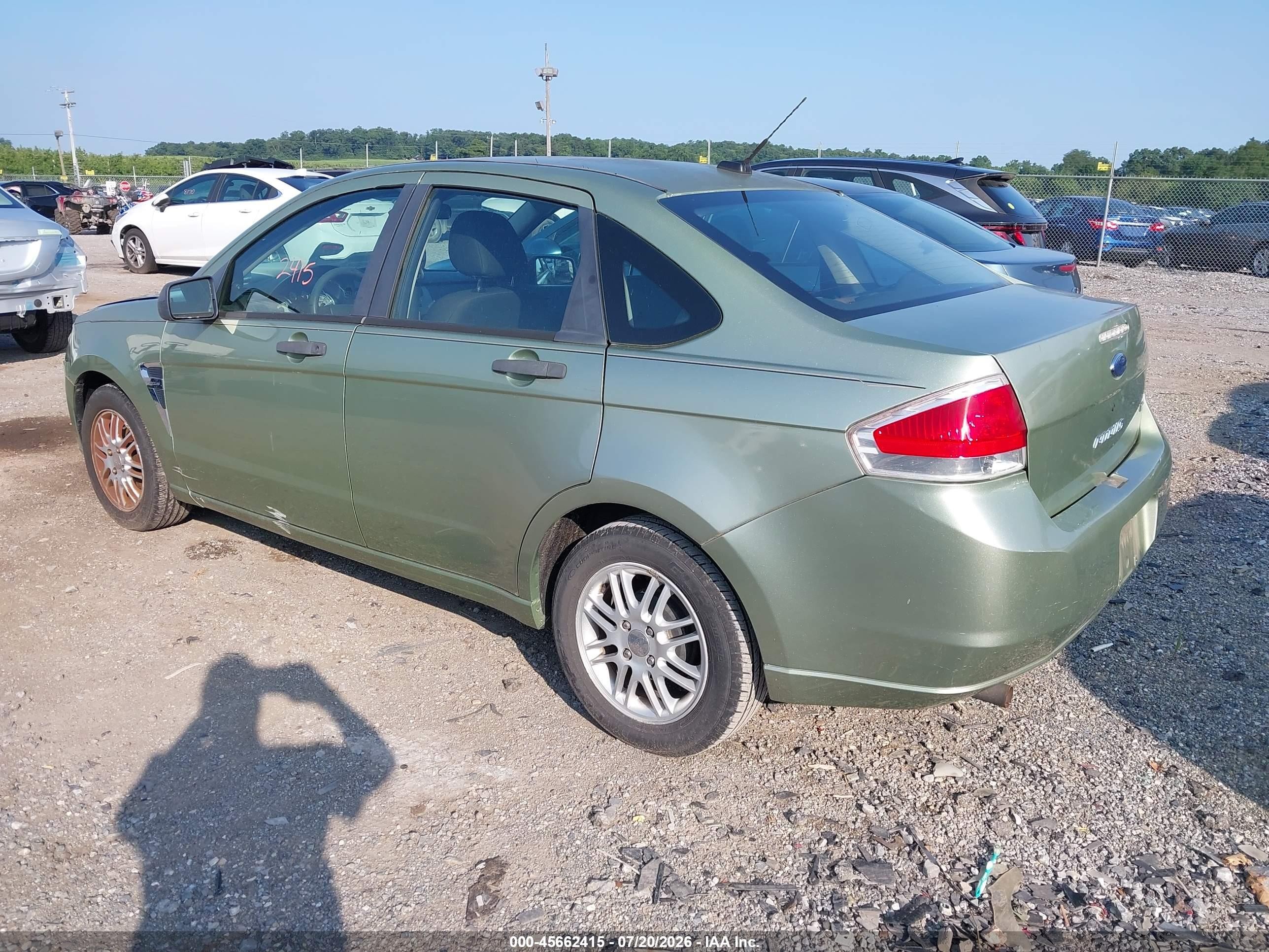 2008 Ford Focus Se/ses Green vin: 1FAHP35N98W259864