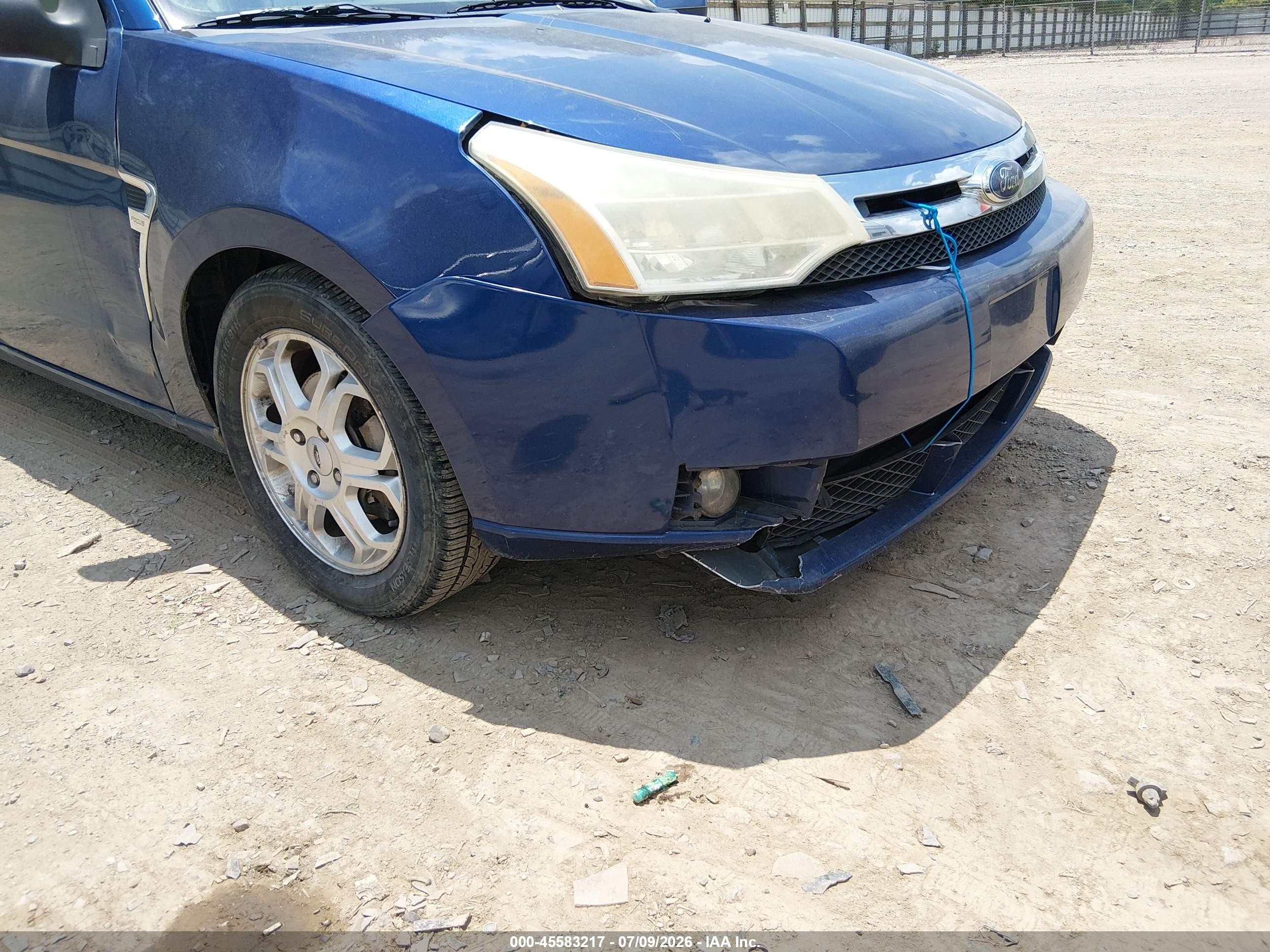 2008 Ford Focus Se/ses Синий vin: 1FAHP35N98W280150