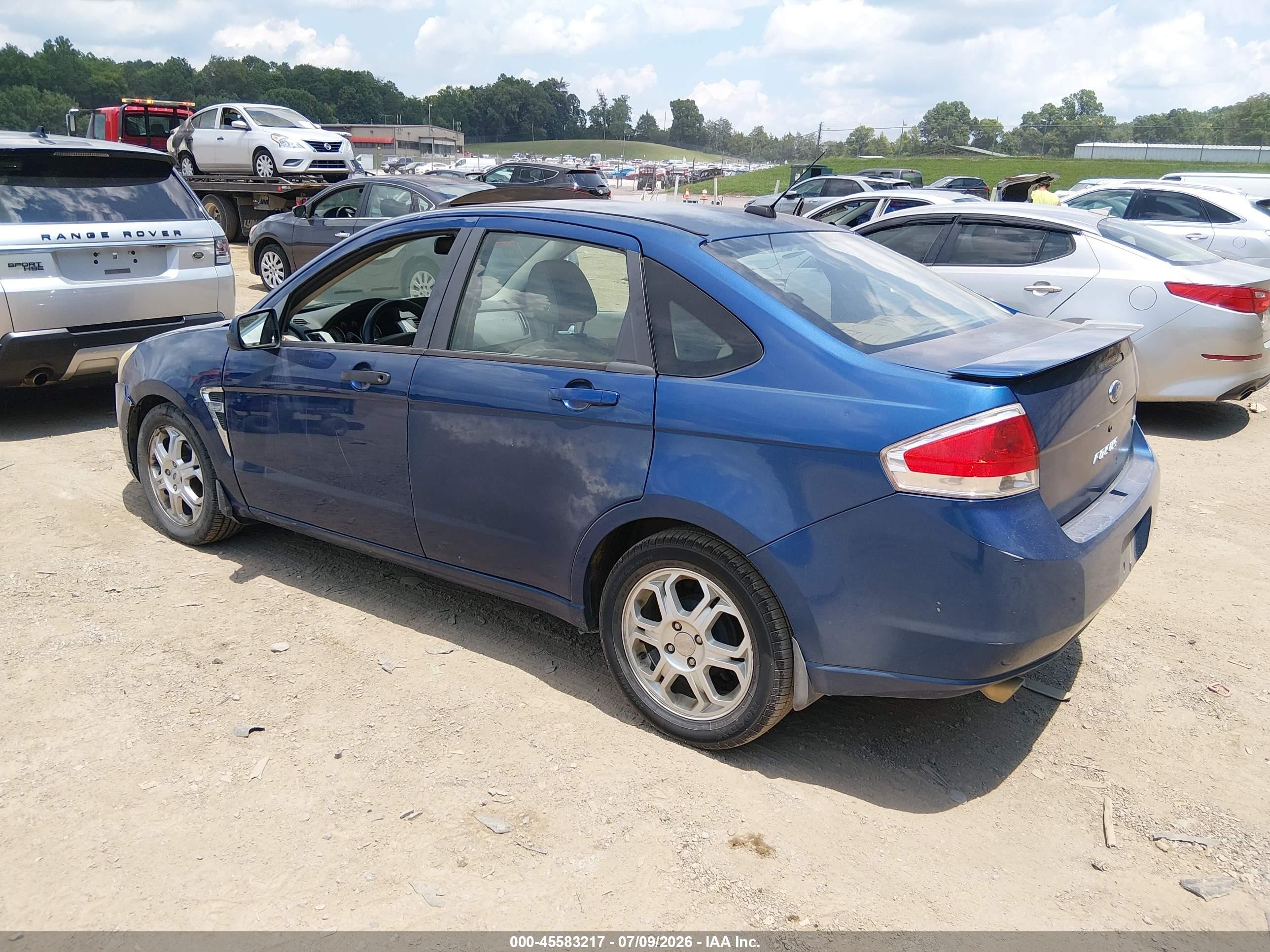 2008 Ford Focus Se/ses Синий vin: 1FAHP35N98W280150