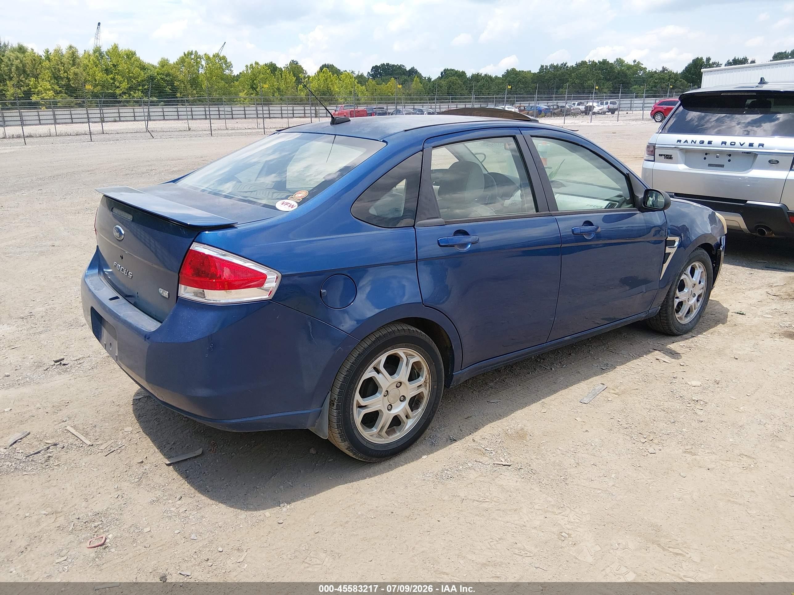 2008 Ford Focus Se/ses Синий vin: 1FAHP35N98W280150