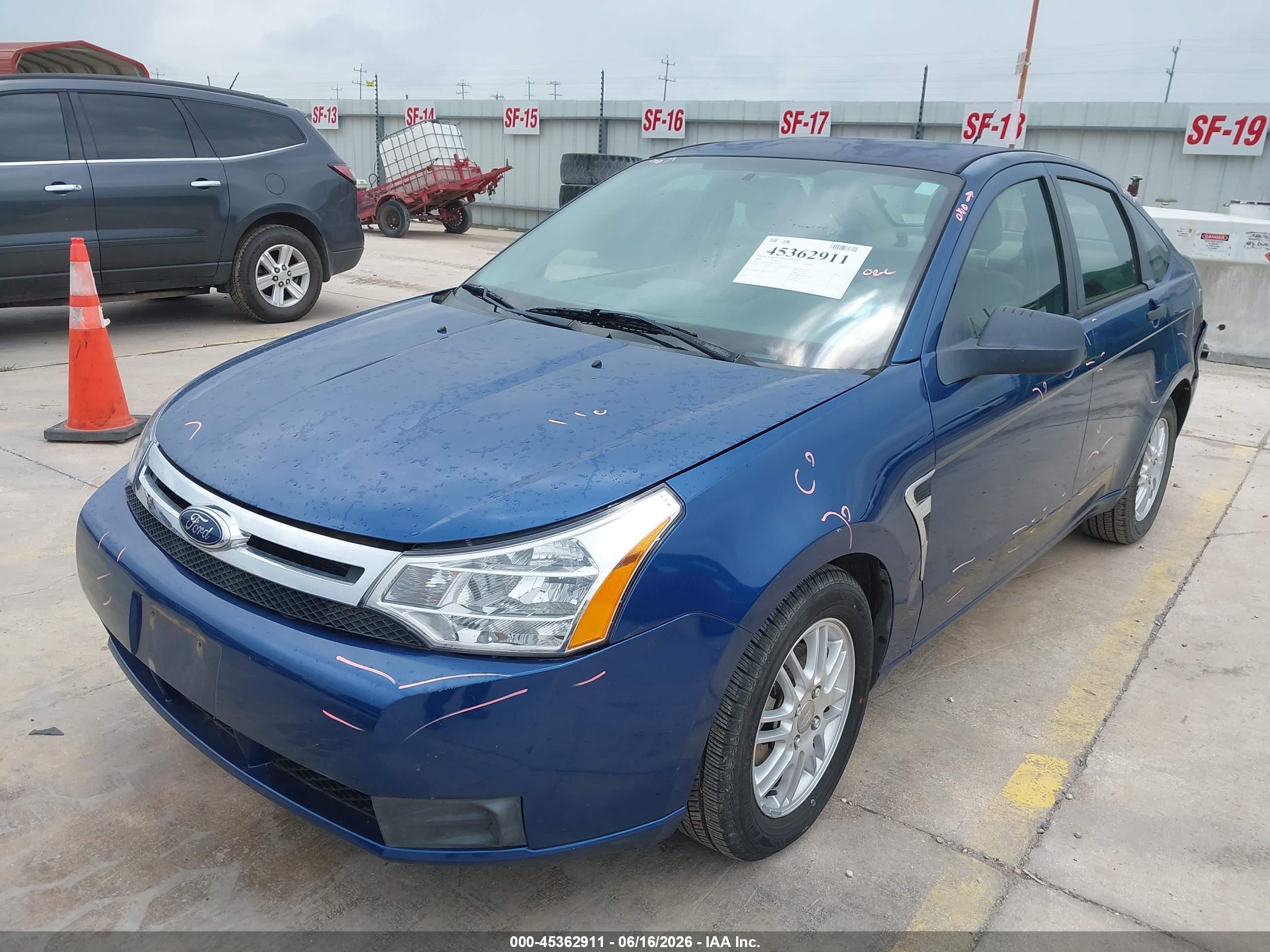 2008 Ford Focus Se/ses Blue vin: 1FAHP35N98W282089