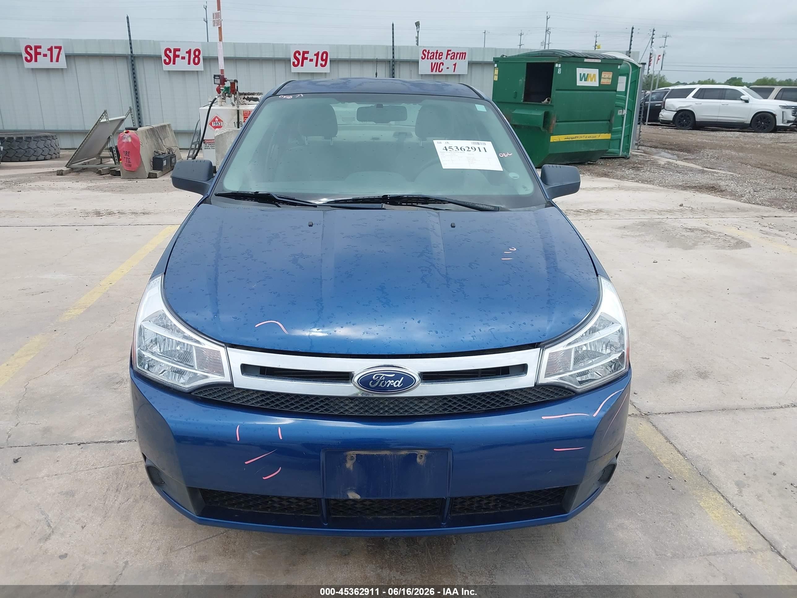 2008 Ford Focus Se/ses Blue vin: 1FAHP35N98W282089