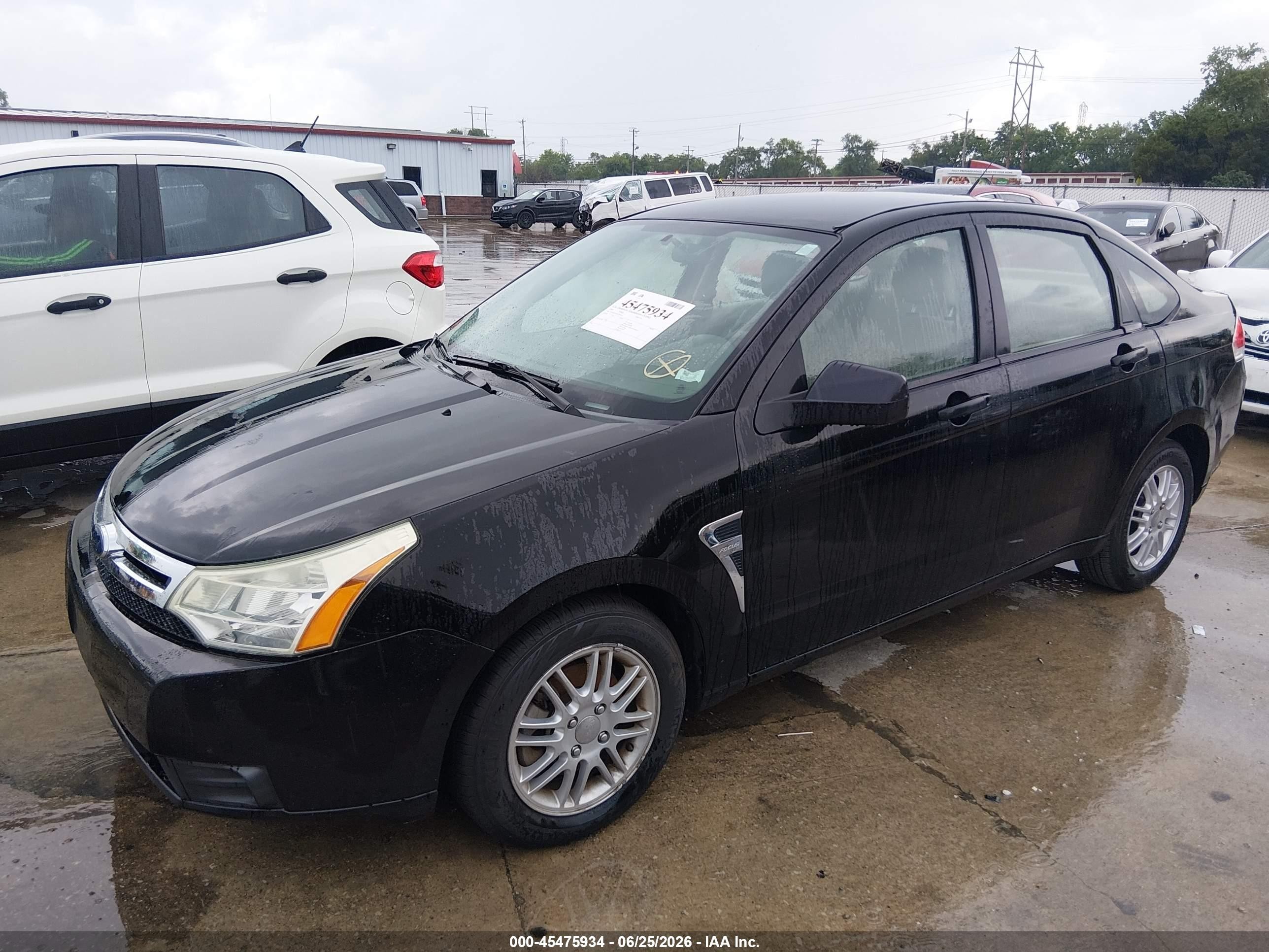 2008 Ford Focus Se/ses Black vin: 1FAHP35N98W296610