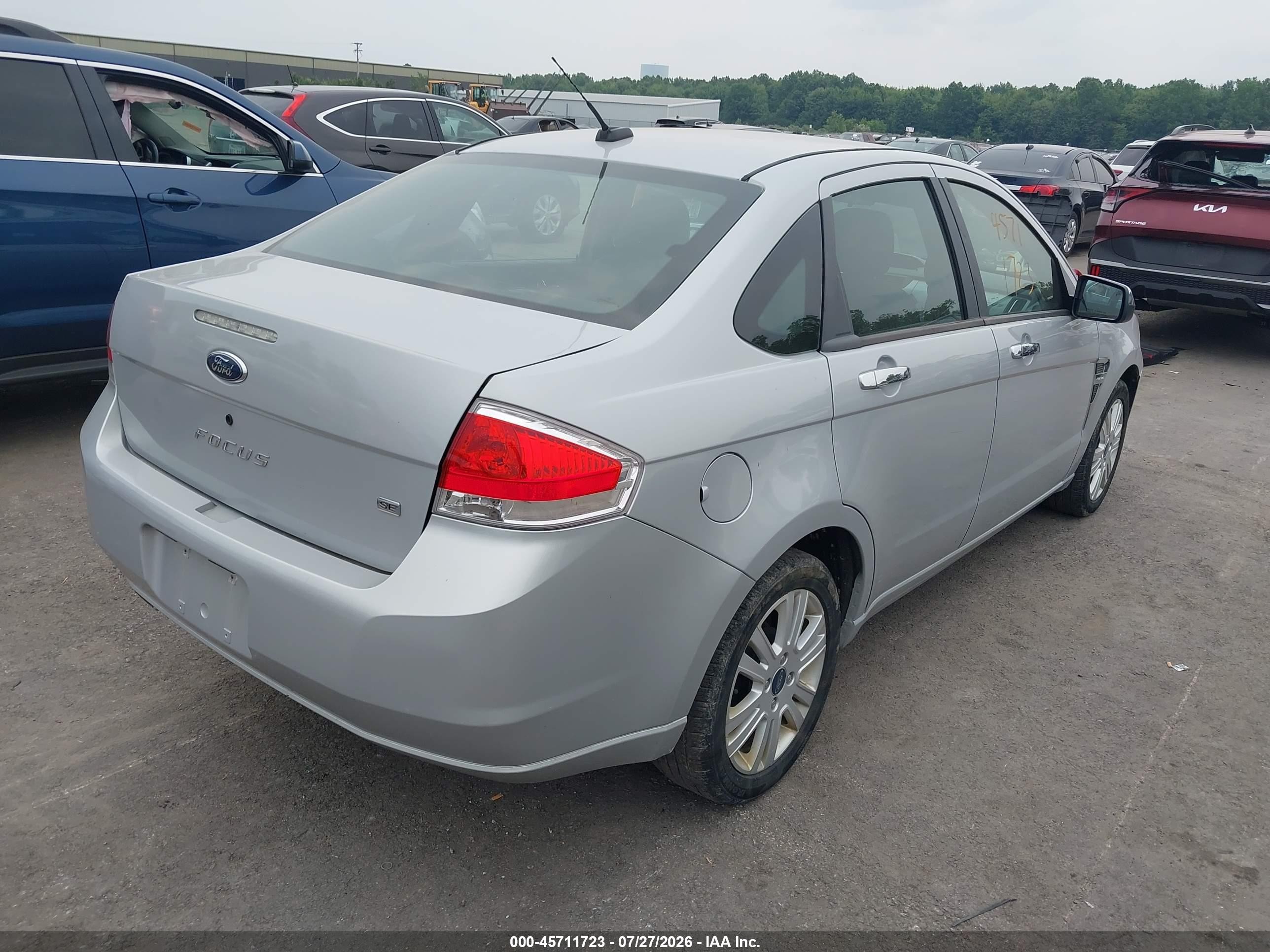 2008 Ford Focus Se/ses Gray vin: 1FAHP35N98W298874
