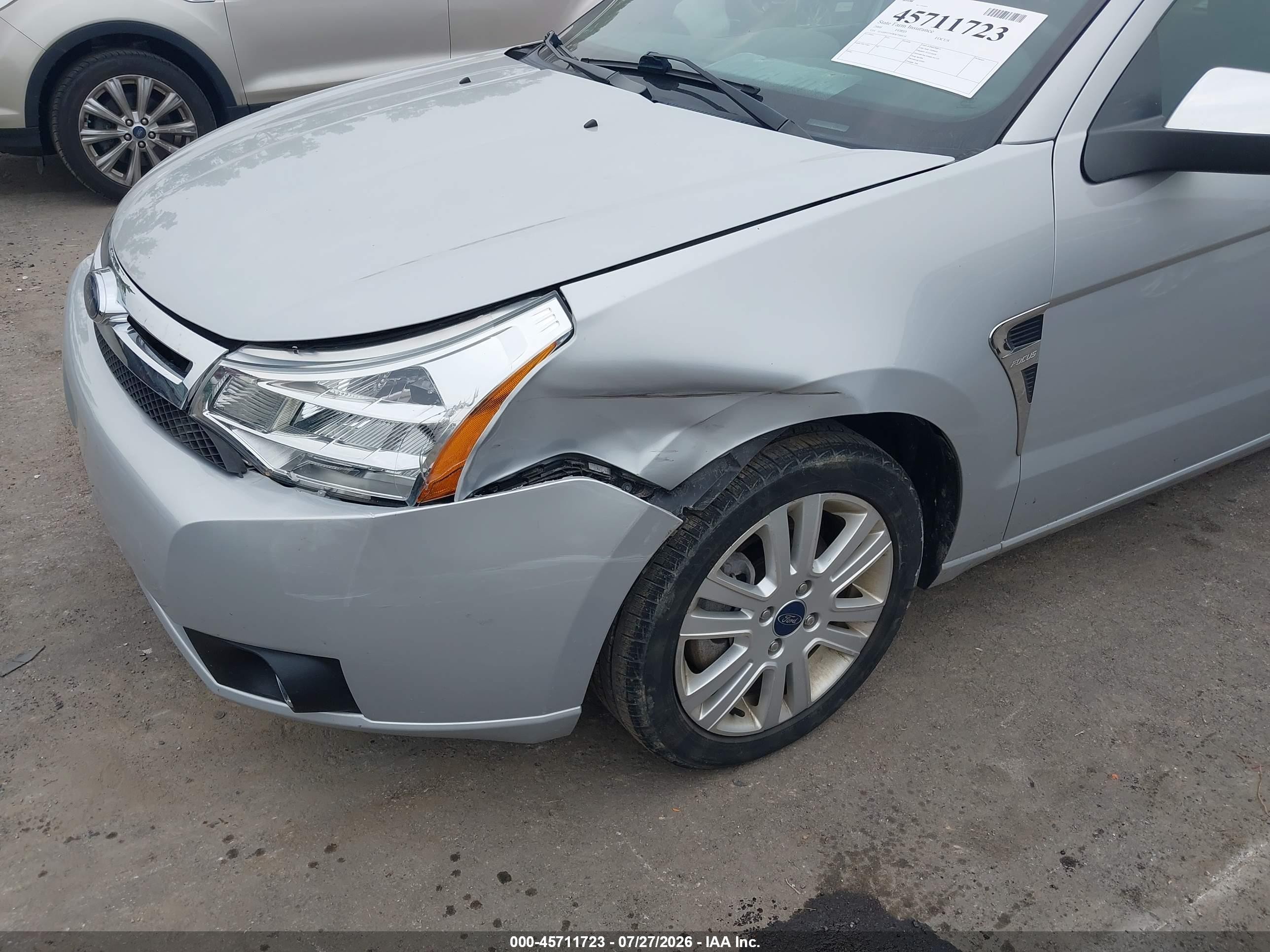2008 Ford Focus Se/ses Gray vin: 1FAHP35N98W298874