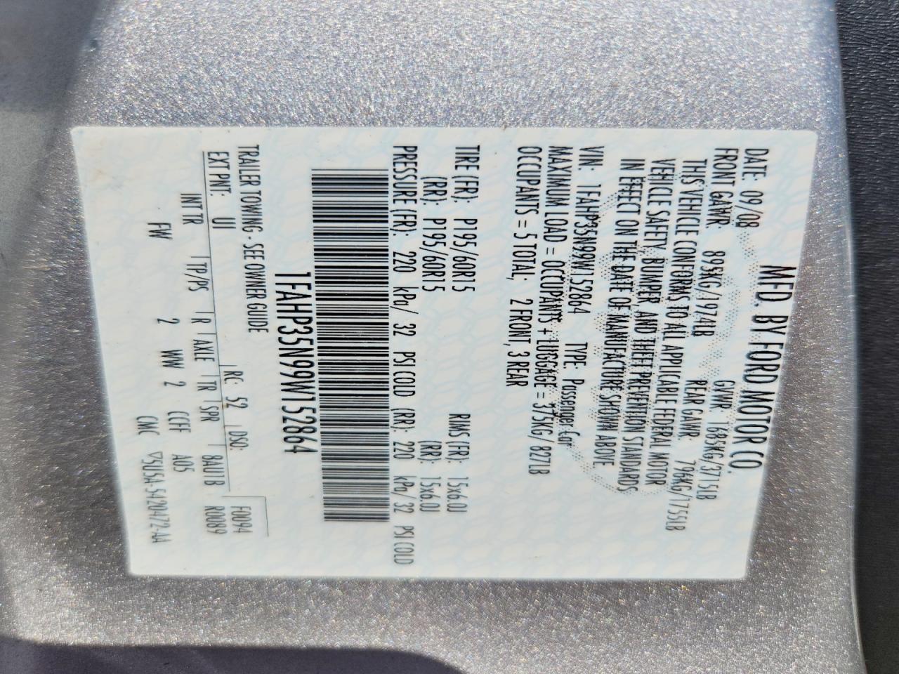 2009 Ford Focus Se Серебряный vin: 1FAHP35N99W152864