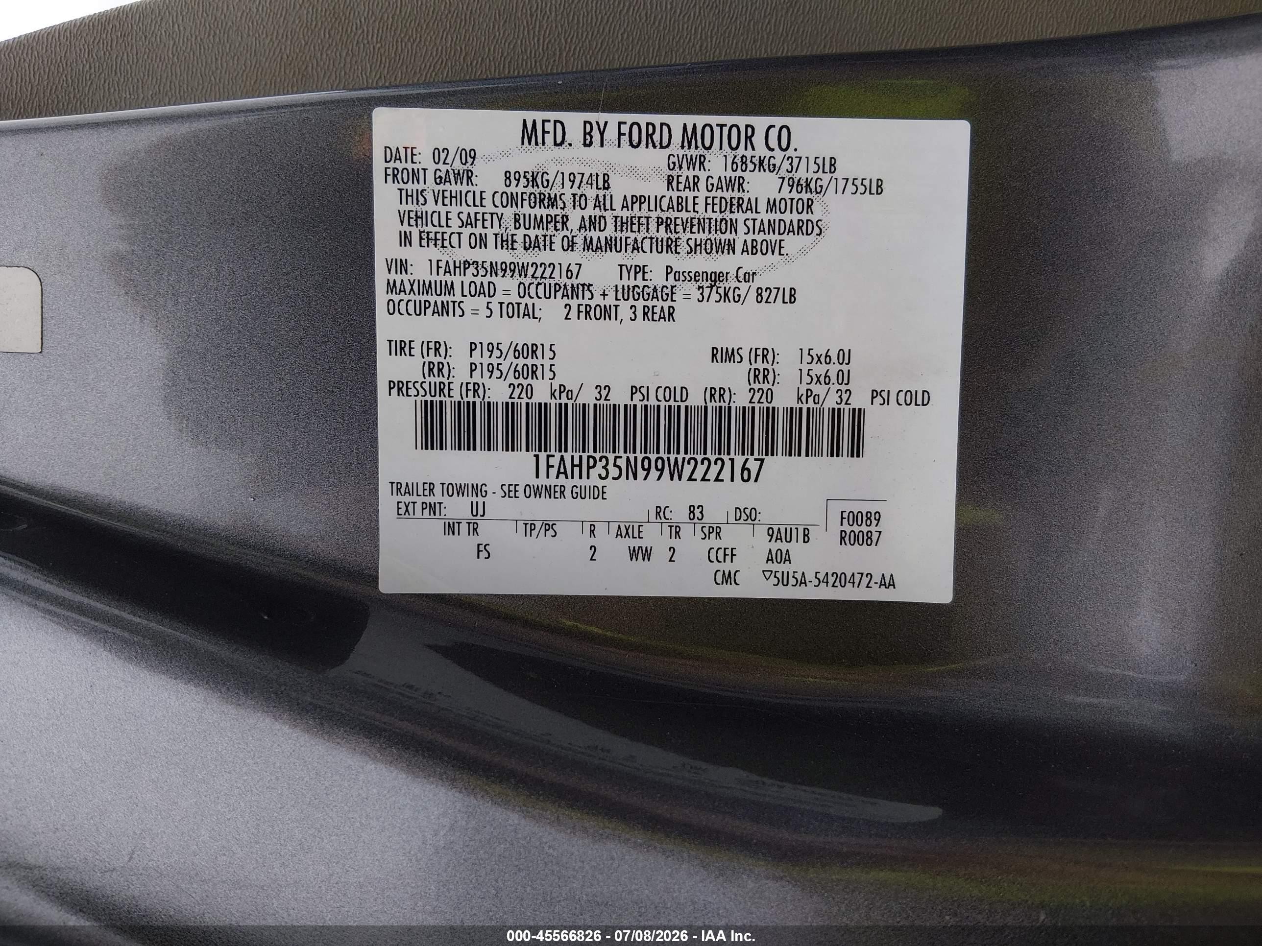 2009 Ford Focus Se Gray vin: 1FAHP35N99W222167