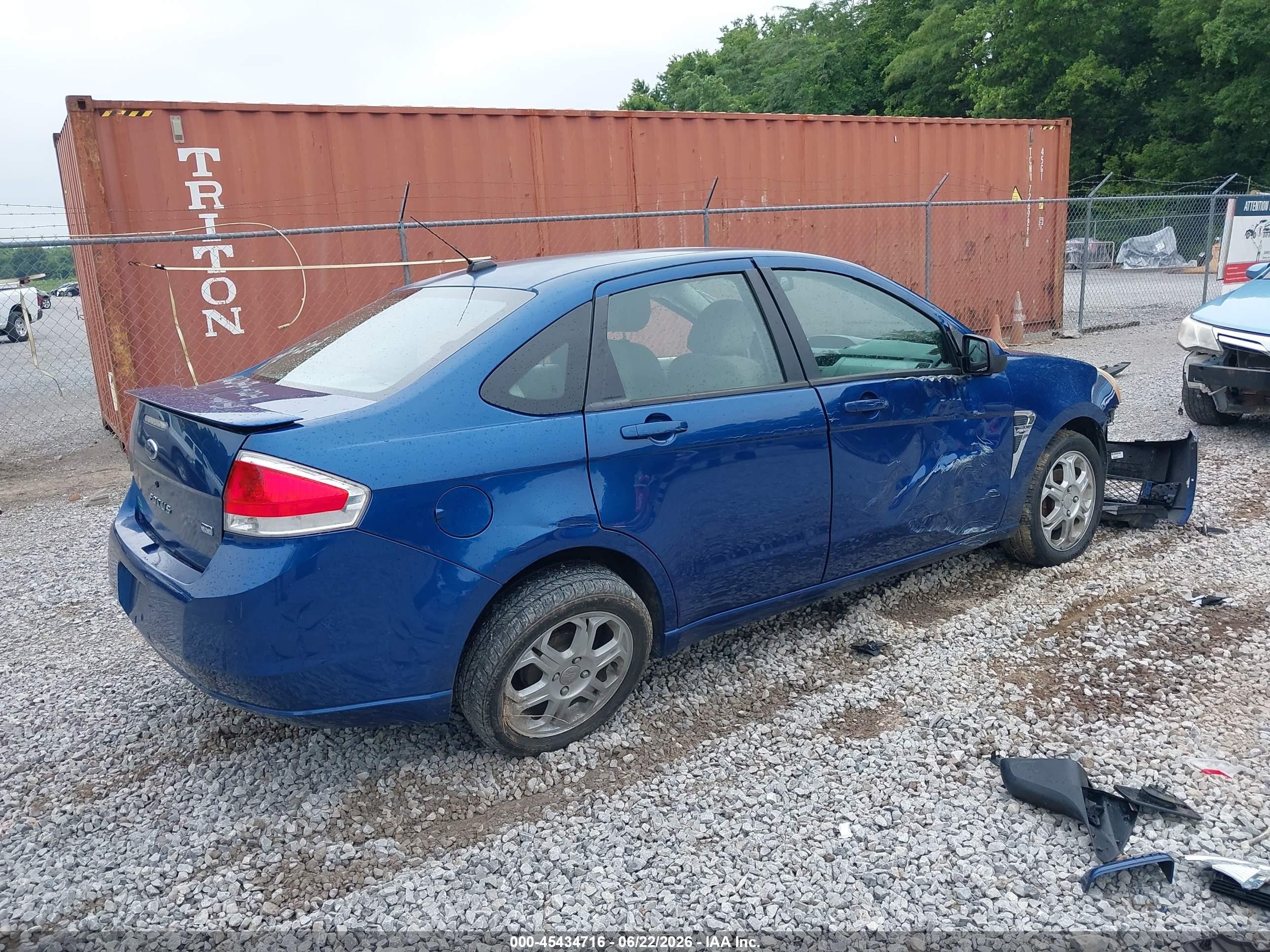 2008 Ford Focus Se/ses Blue vin: 1FAHP35NX8W132735