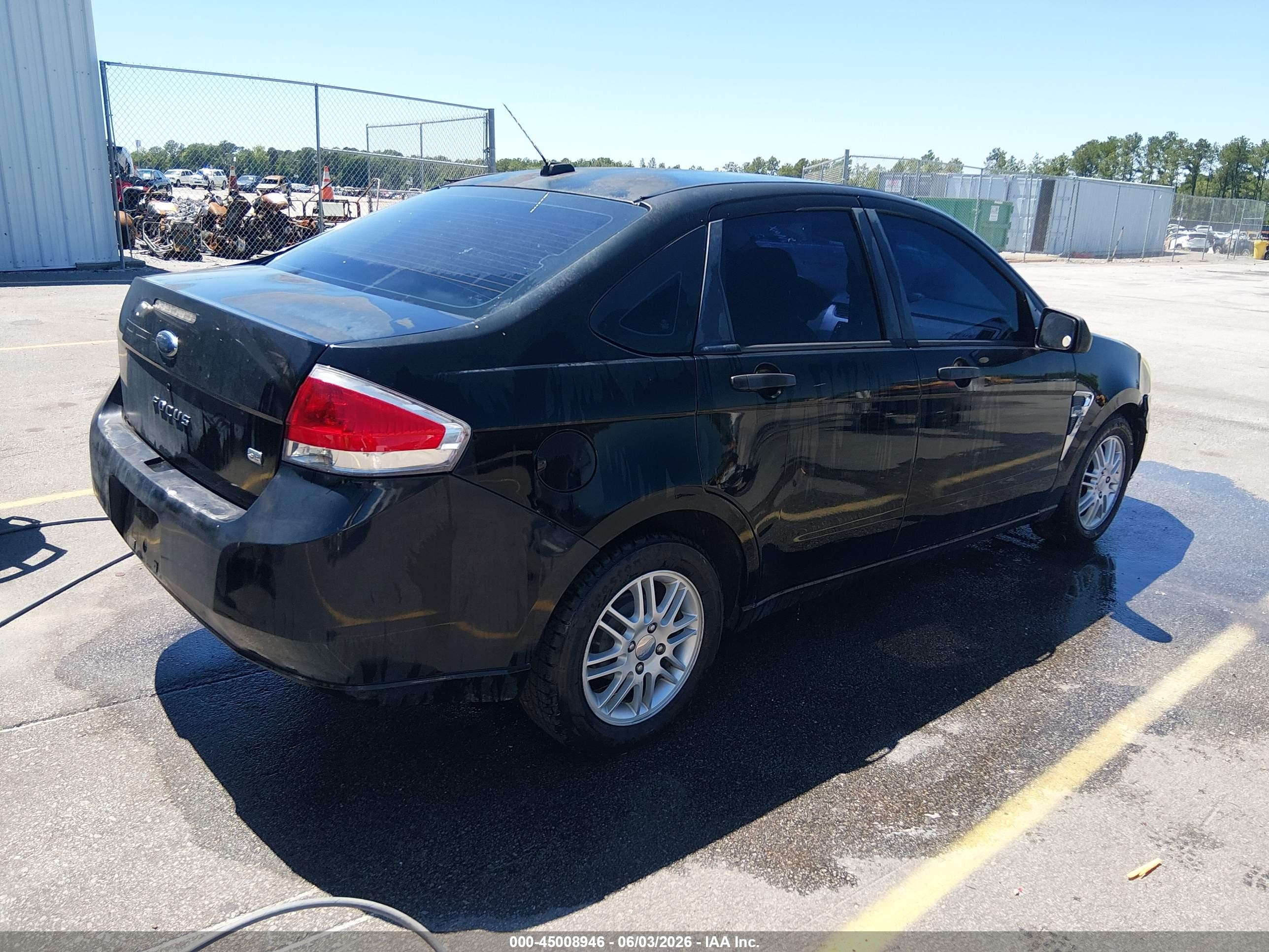 2008 Ford Focus Se/ses Black vin: 1FAHP35NX8W199772
