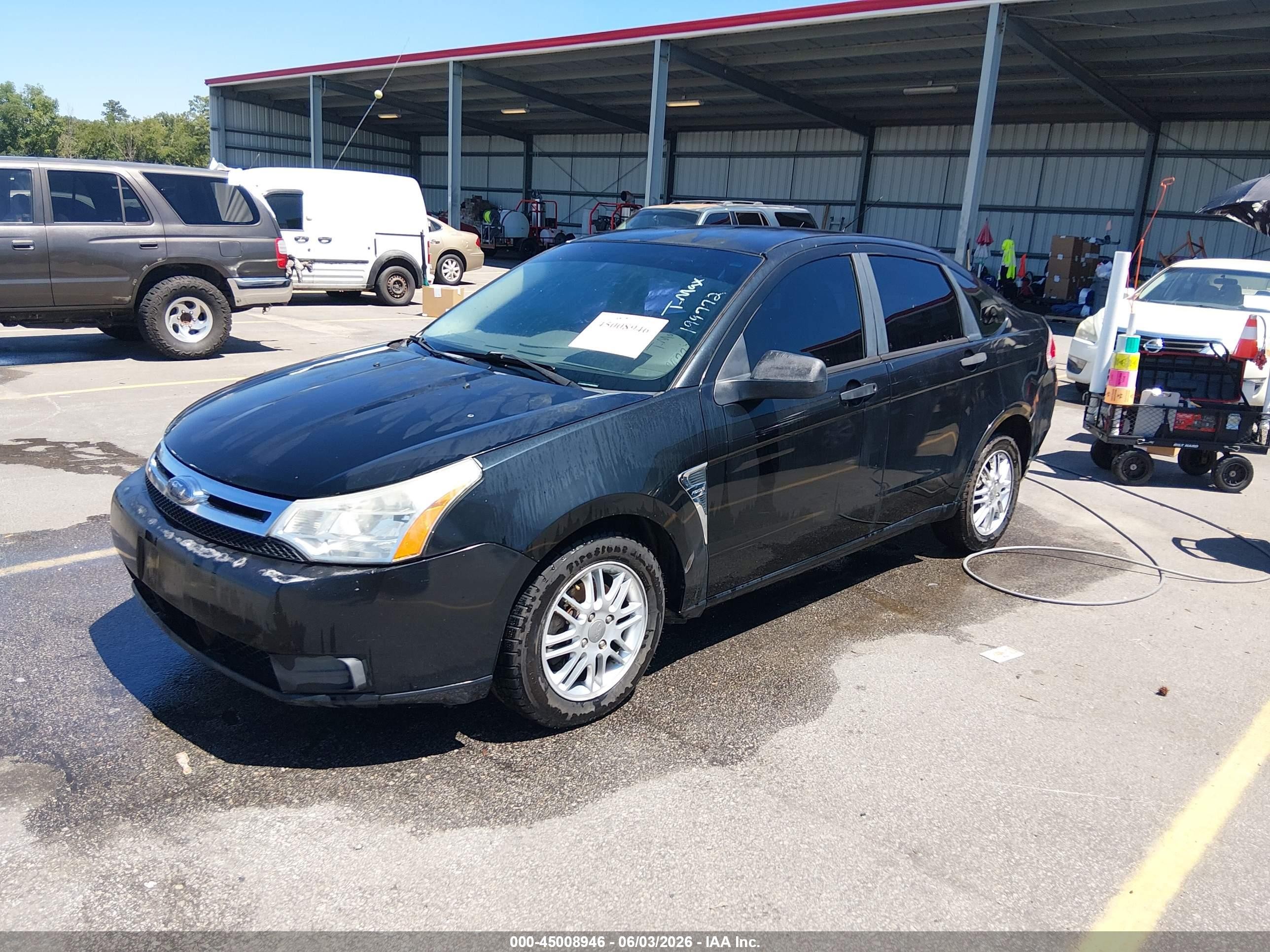 2008 Ford Focus Se/ses Black vin: 1FAHP35NX8W199772