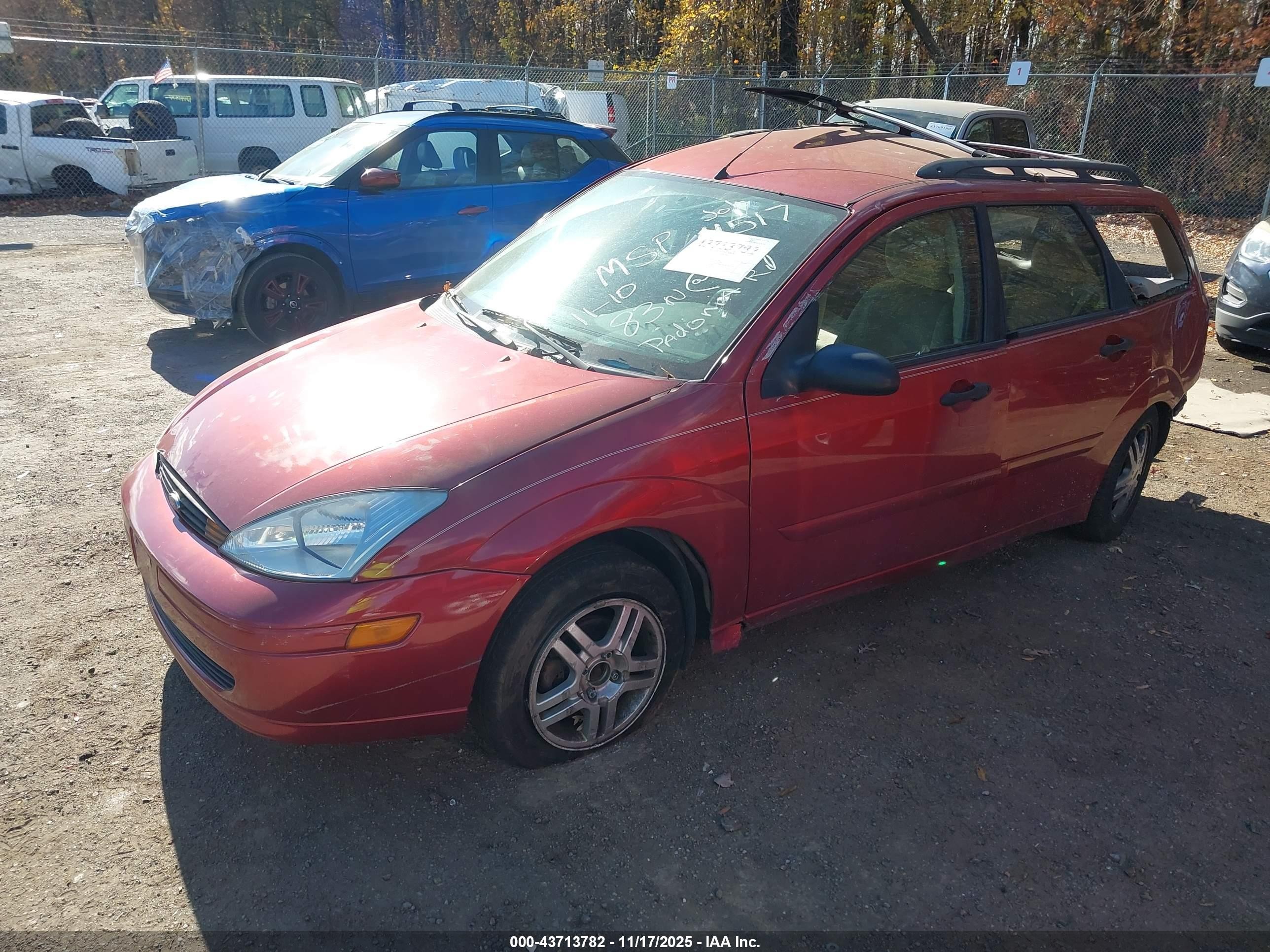 2001 Ford Focus Se Red vin: 1FAHP36351W196734
