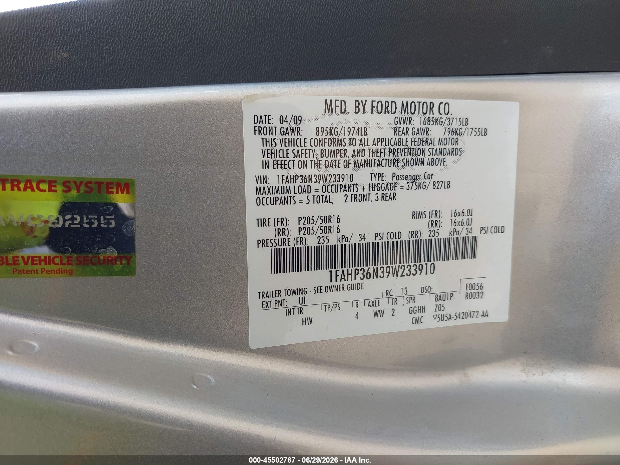 2009 Ford Focus Ses Серебряный vin: 1FAHP36N39W233910