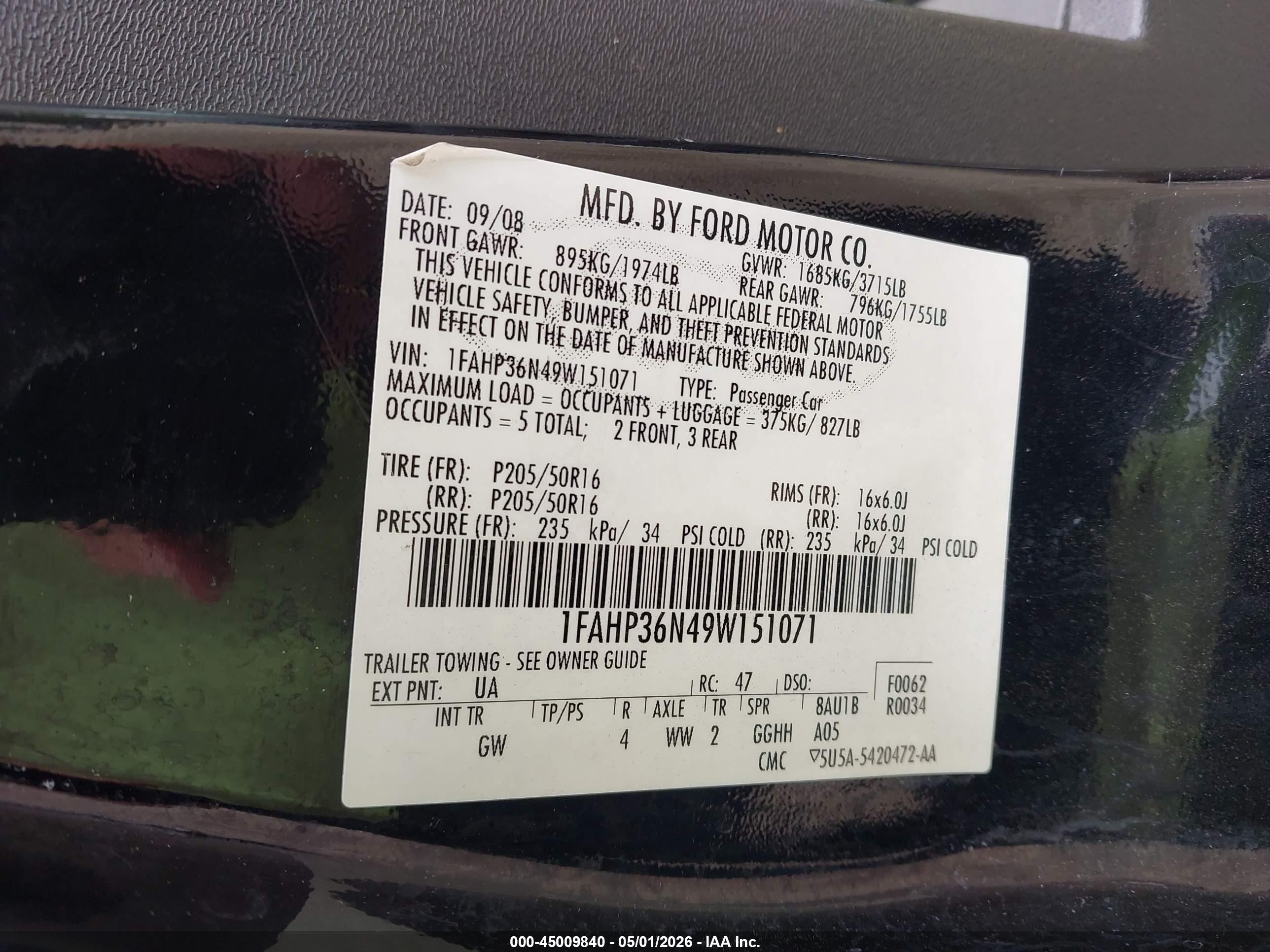 2009 Ford Focus Ses Черный vin: 1FAHP36N49W151071