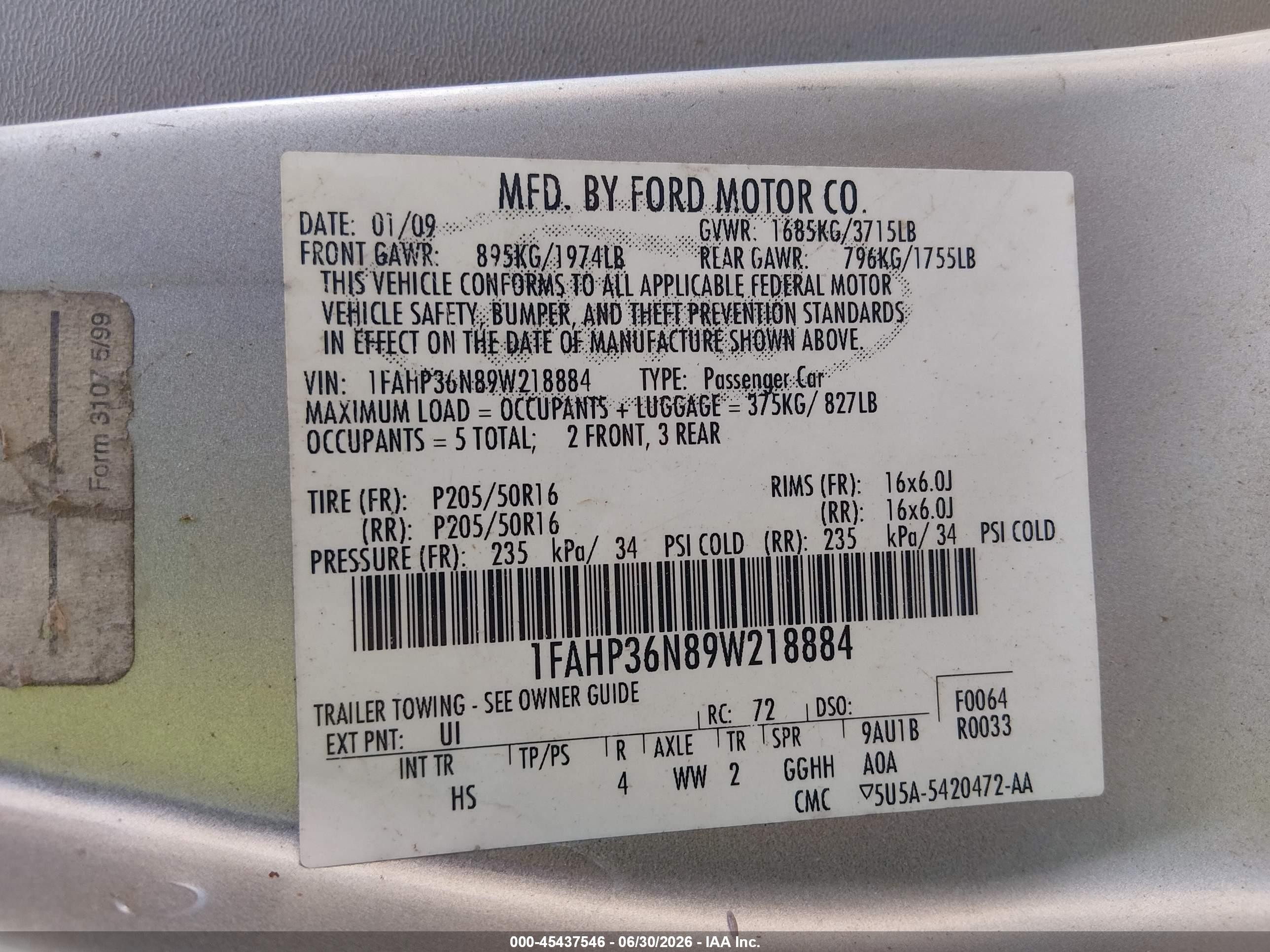 2009 Ford Focus Ses Silver vin: 1FAHP36N89W218884