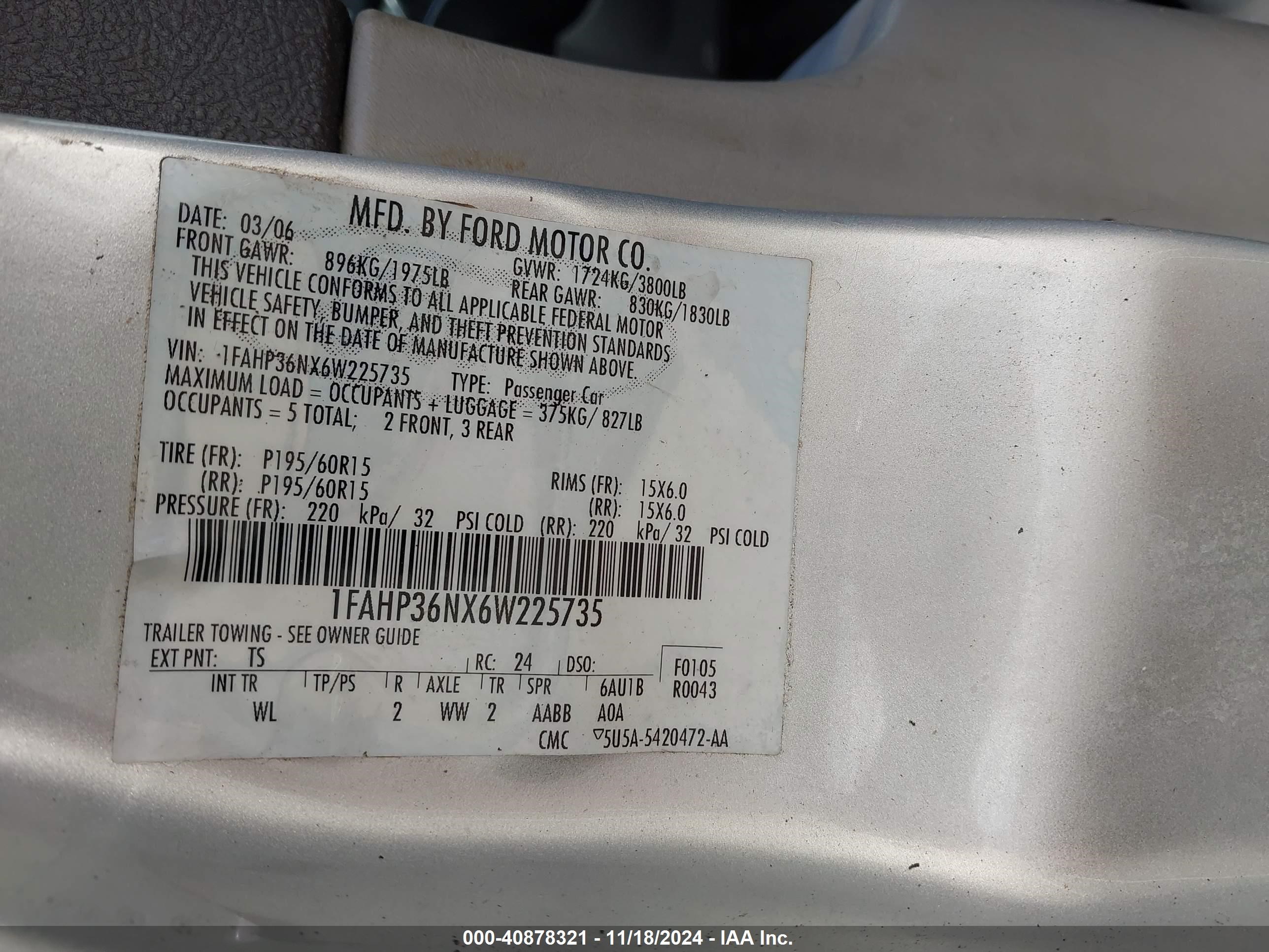 2006 Ford Focus Zxw Silver vin: 1FAHP36NX6W225735
