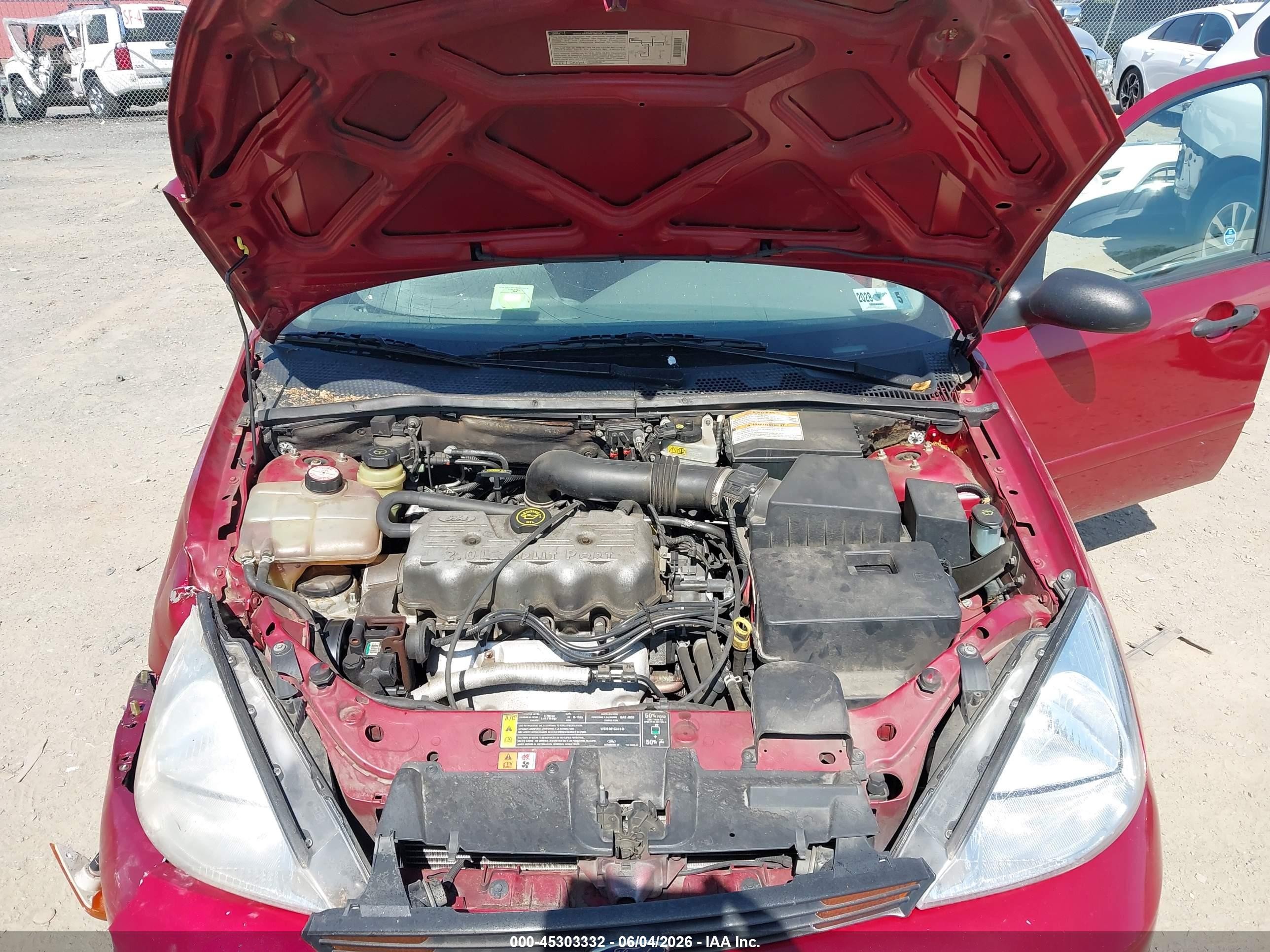 2000 Ford Focus Se Red vin: 1FAHP36P6YW345732