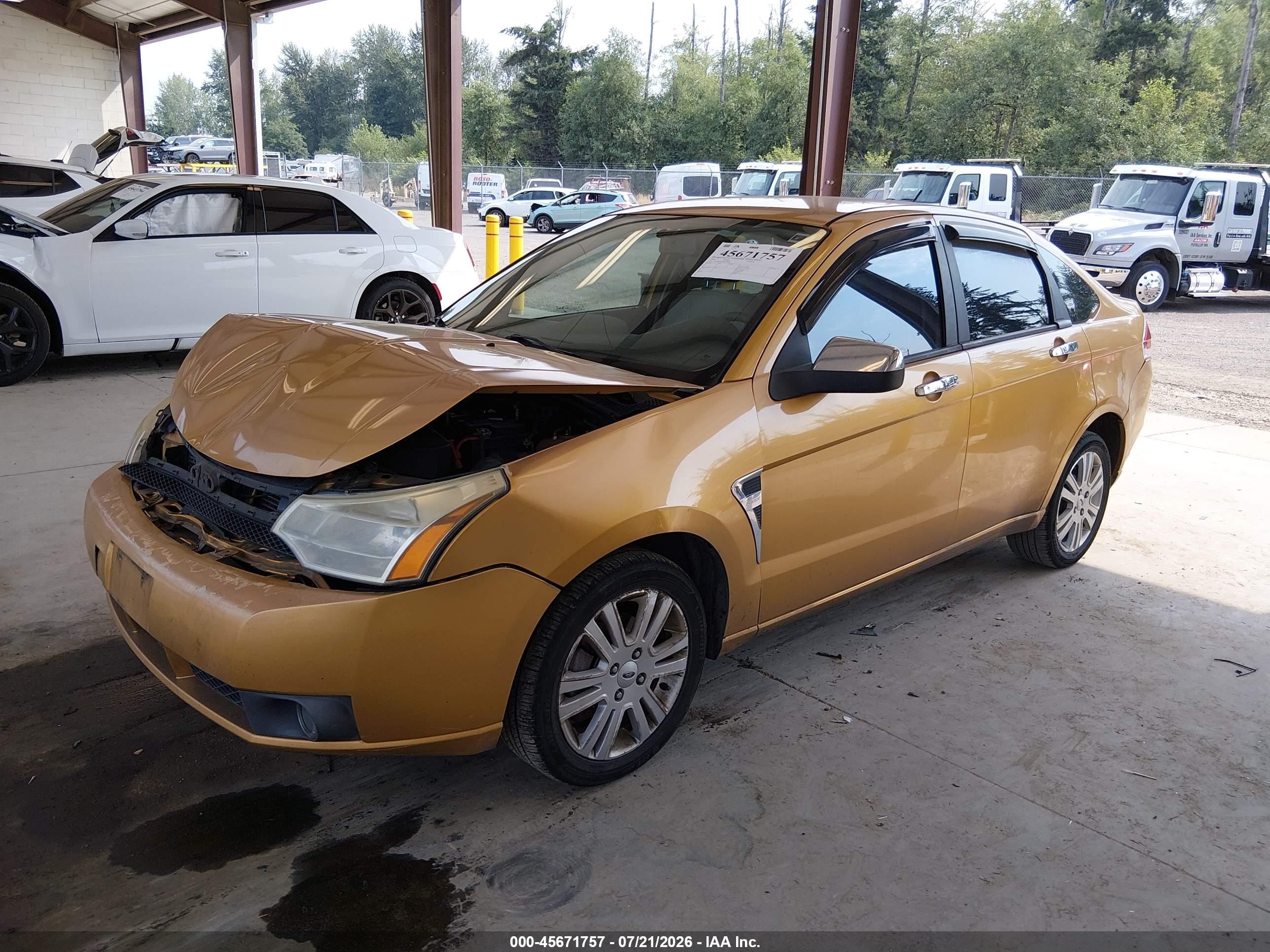 2009 Ford Focus Sel Золотой vin: 1FAHP37N19W168408