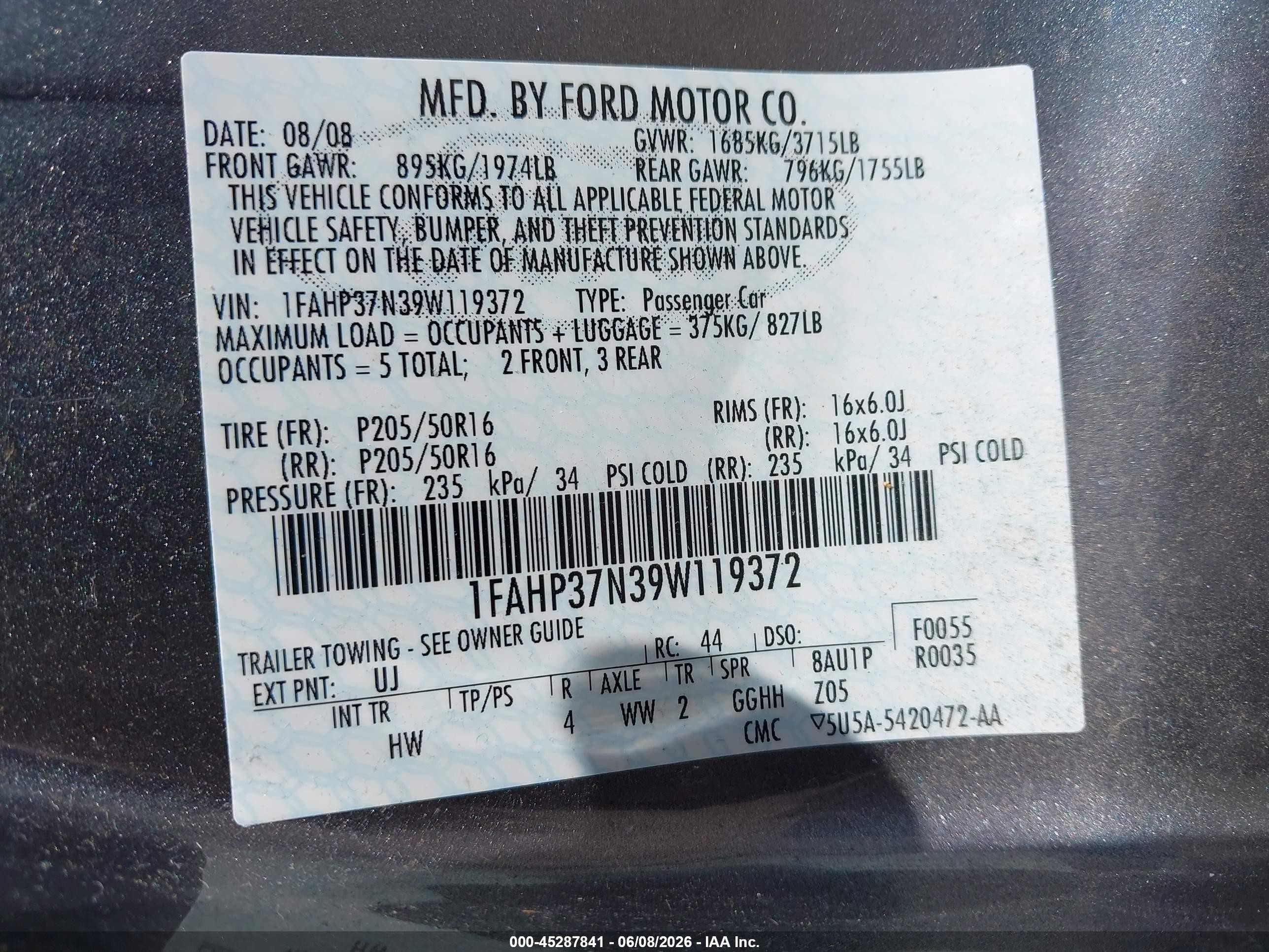2009 Ford Focus Sel Gray vin: 1FAHP37N39W119372