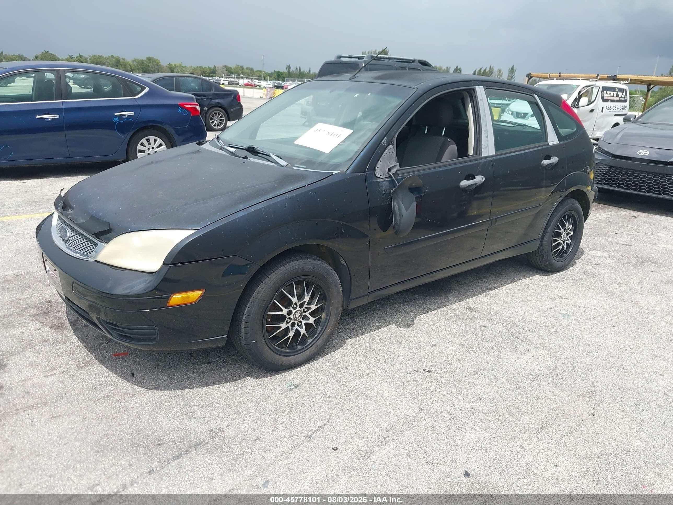 2007 Ford Focus S/se/ses Black vin: 1FAHP37N57W187086