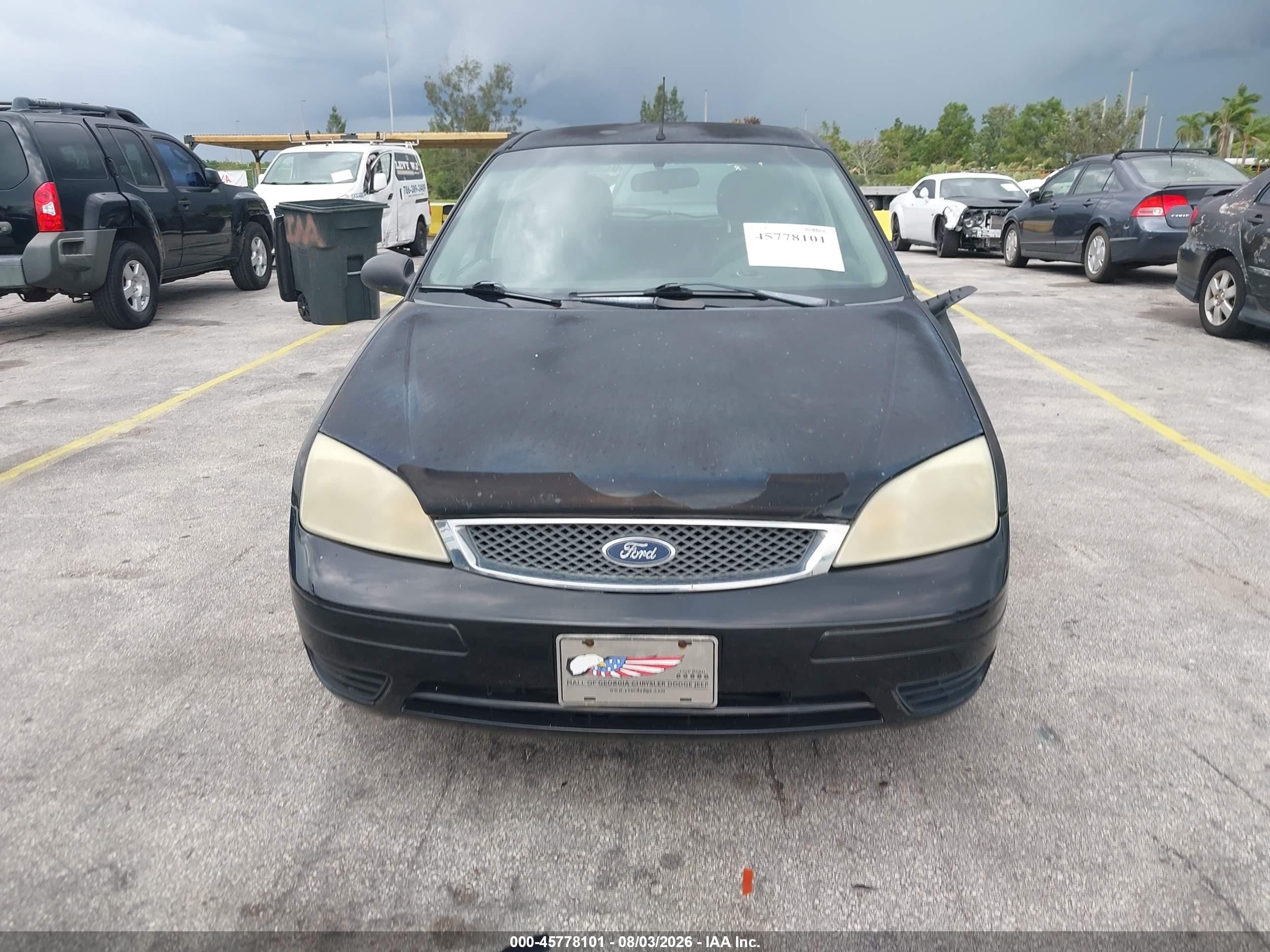 2007 Ford Focus S/se/ses Black vin: 1FAHP37N57W187086